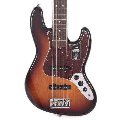 Fender American Professional II Jazz Bass V 3-Tone Sunburst Bass Guitars / 5-String or More