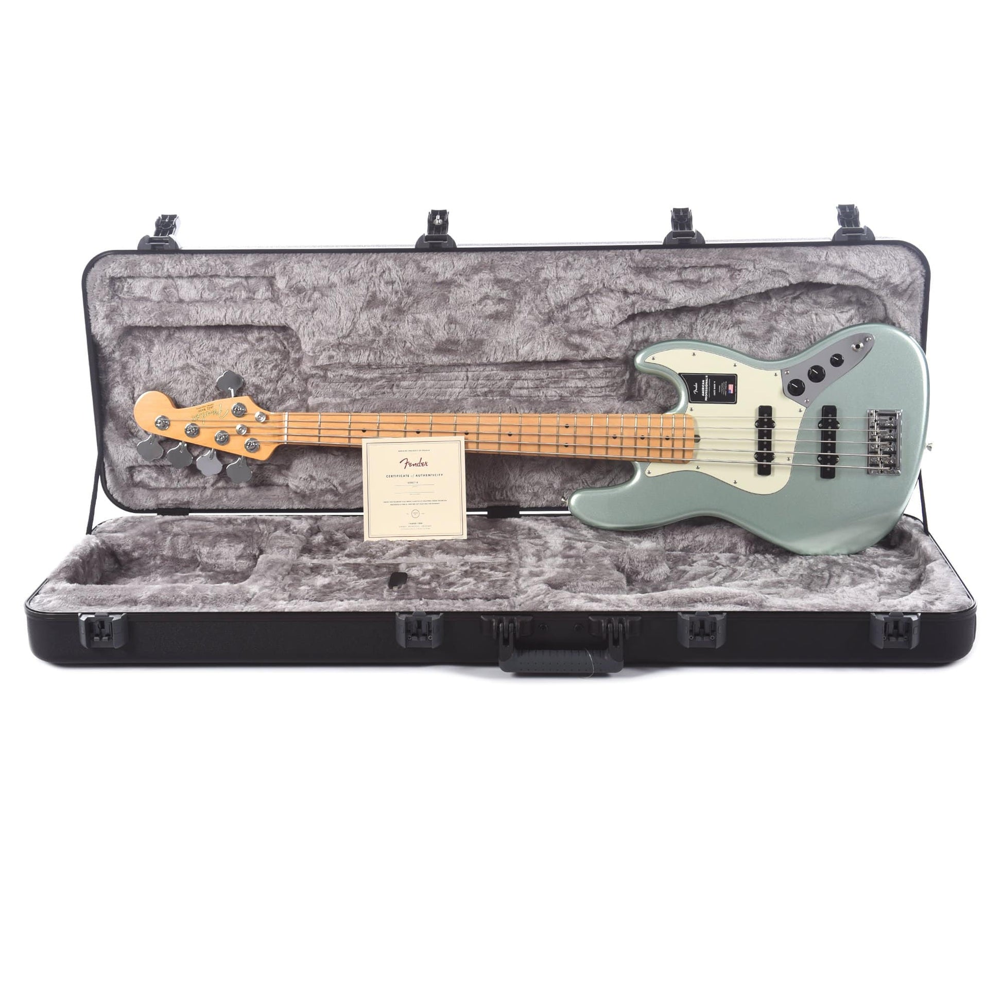 Fender American Professional II Jazz Bass V Mystic Surf Green Bass Guitars / 5-String or More