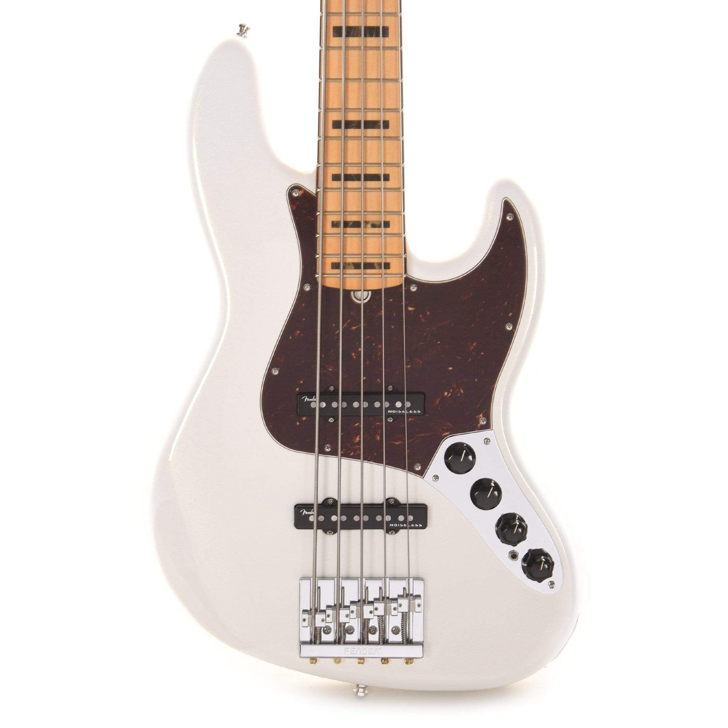 Fender American Ultra Jazz Bass V Arctic Pearl Bass Guitars / 5-String or More