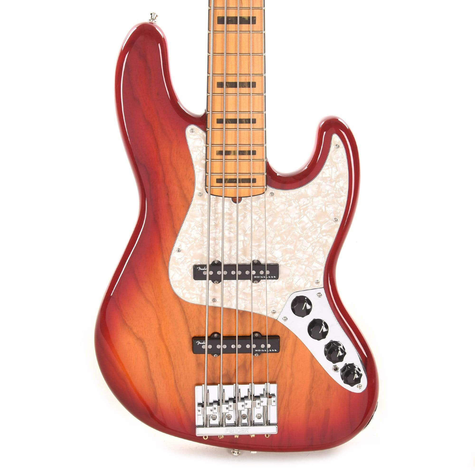 Fender American Ultra Jazz Bass V Plasma Red Burst Bass Guitars / 5-String or More