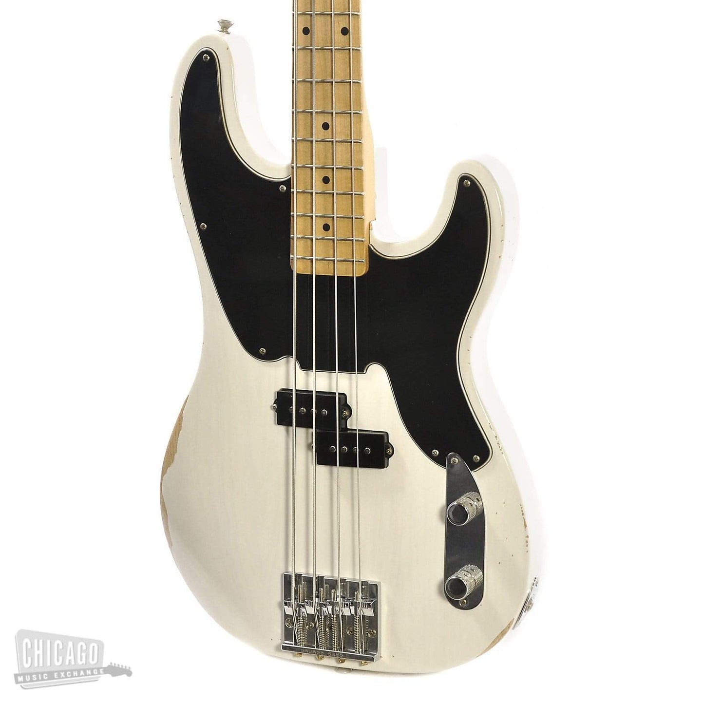 Fender Artist Mike Dirnt Road Worn Precision Bass White Blonde Bass Guitars