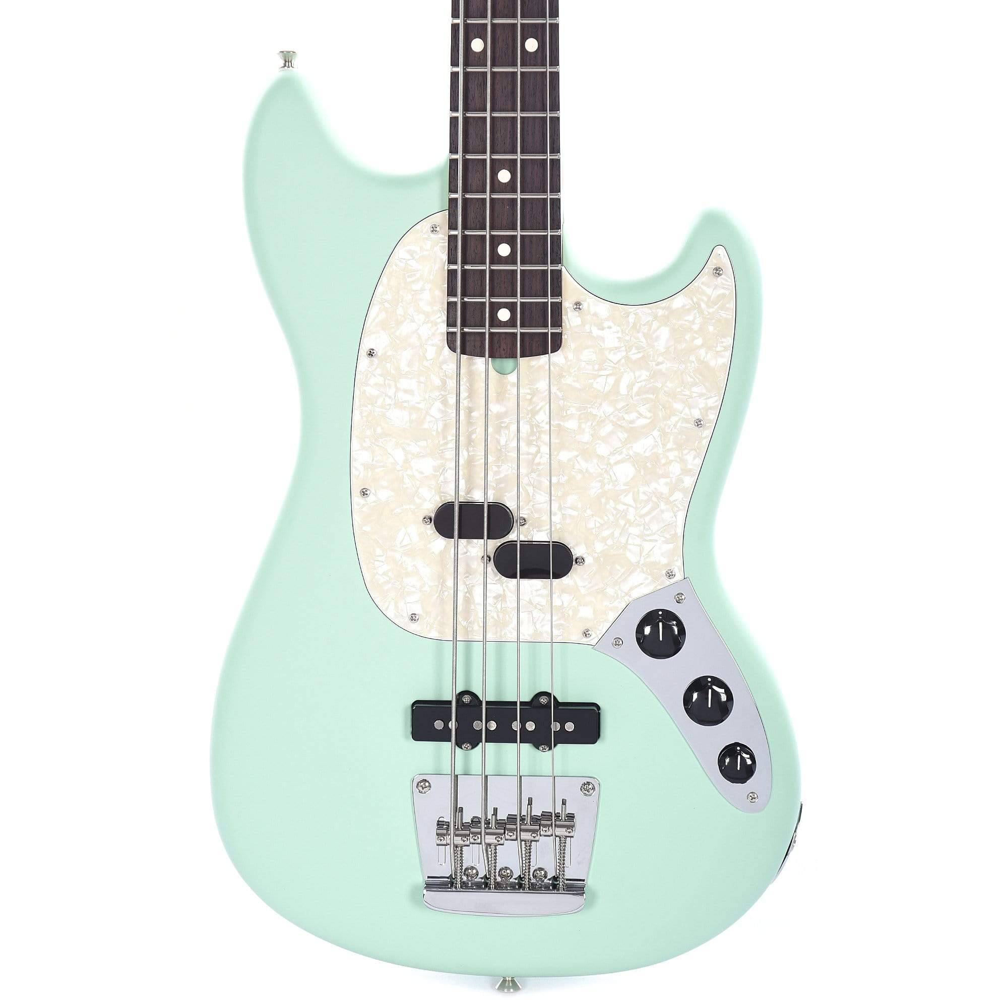 Fender American Performer Mustang Bass Satin Surf Green – Chicago Music ...