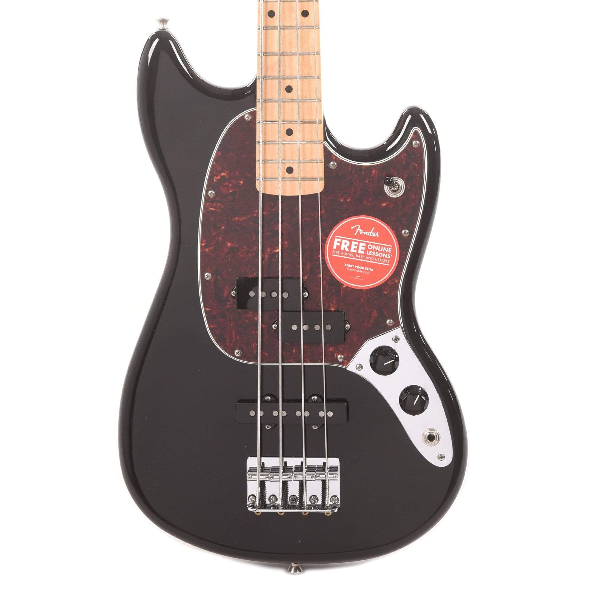 Fender Player Mustang Bass PJ Black w/Tortoise Pickguard Bass Guitars / Short Scale