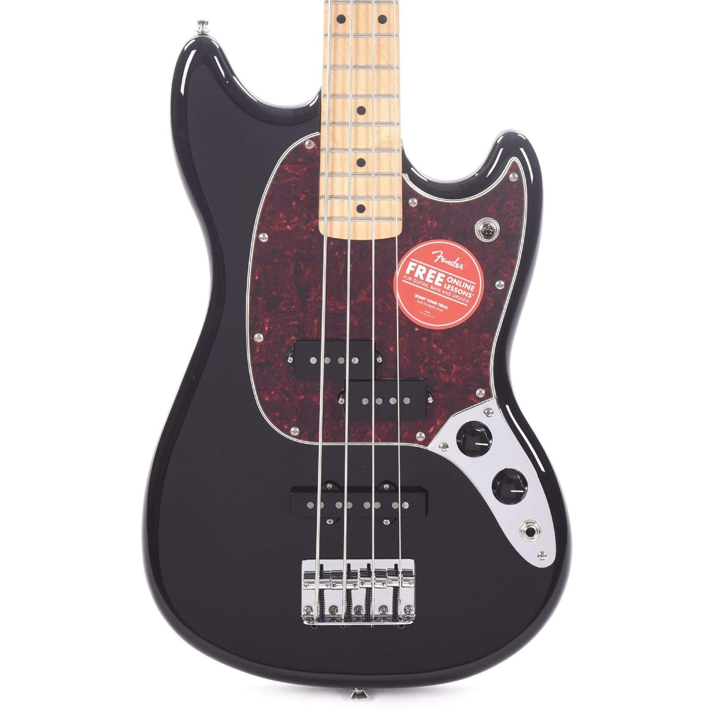 Fender Player Mustang Bass PJ Black w/Tortoise Pickguard Bass Guitars / Short Scale