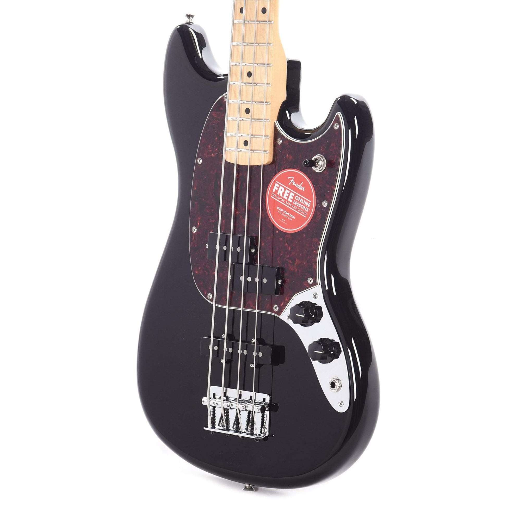 Fender Player Mustang Bass PJ Black w/Tortoise Pickguard Bass Guitars / Short Scale