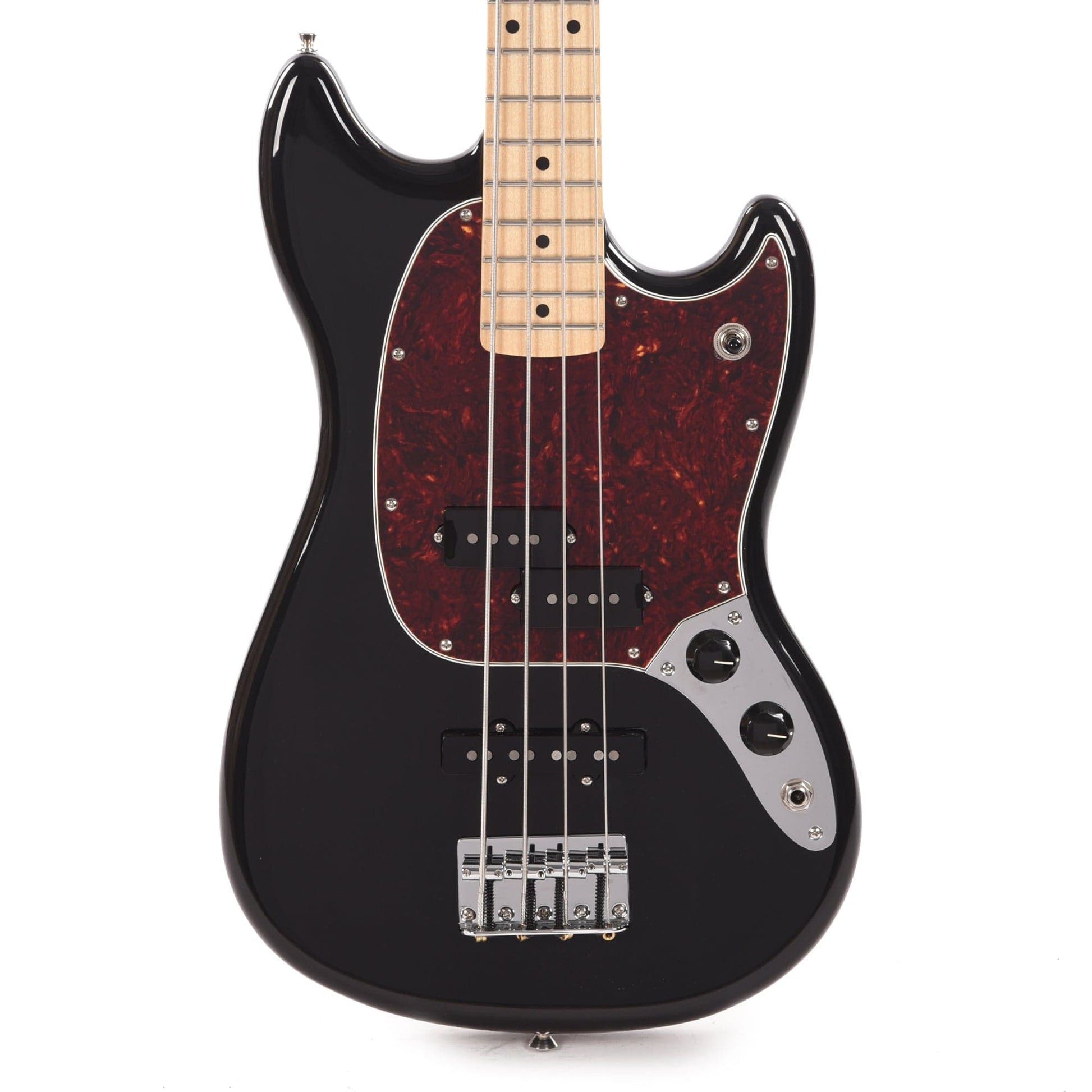 Fender Player Mustang Bass PJ Black w/Tortoise Pickguard Bass Guitars / Short Scale