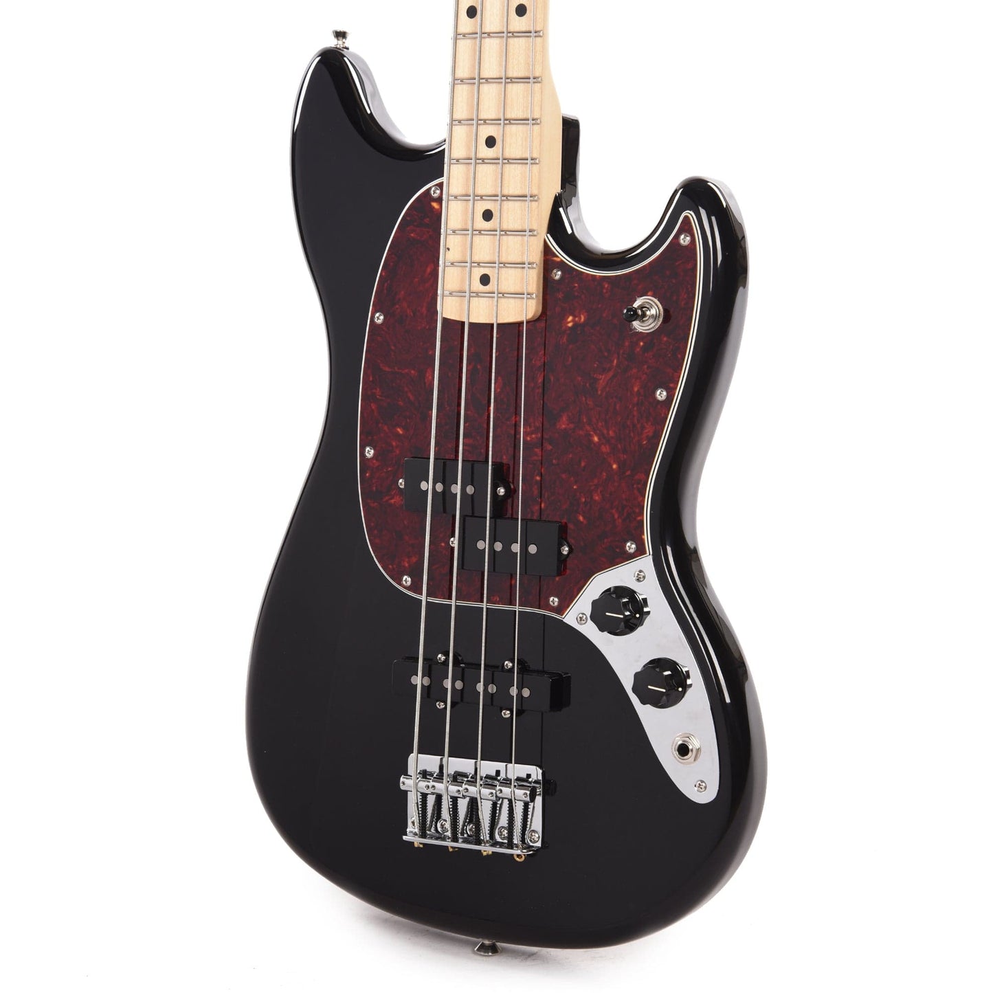 Fender Player Mustang Bass PJ Black w/Tortoise Pickguard Bass Guitars / Short Scale