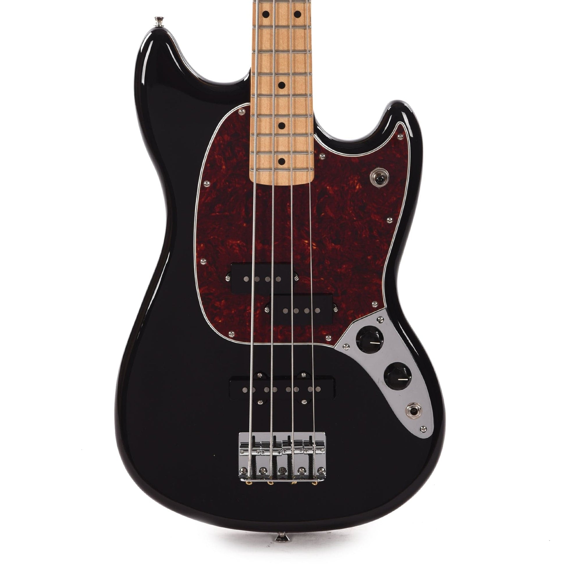 Fender Player Mustang Bass PJ Black w/Tortoise Pickguard Bass Guitars / Short Scale