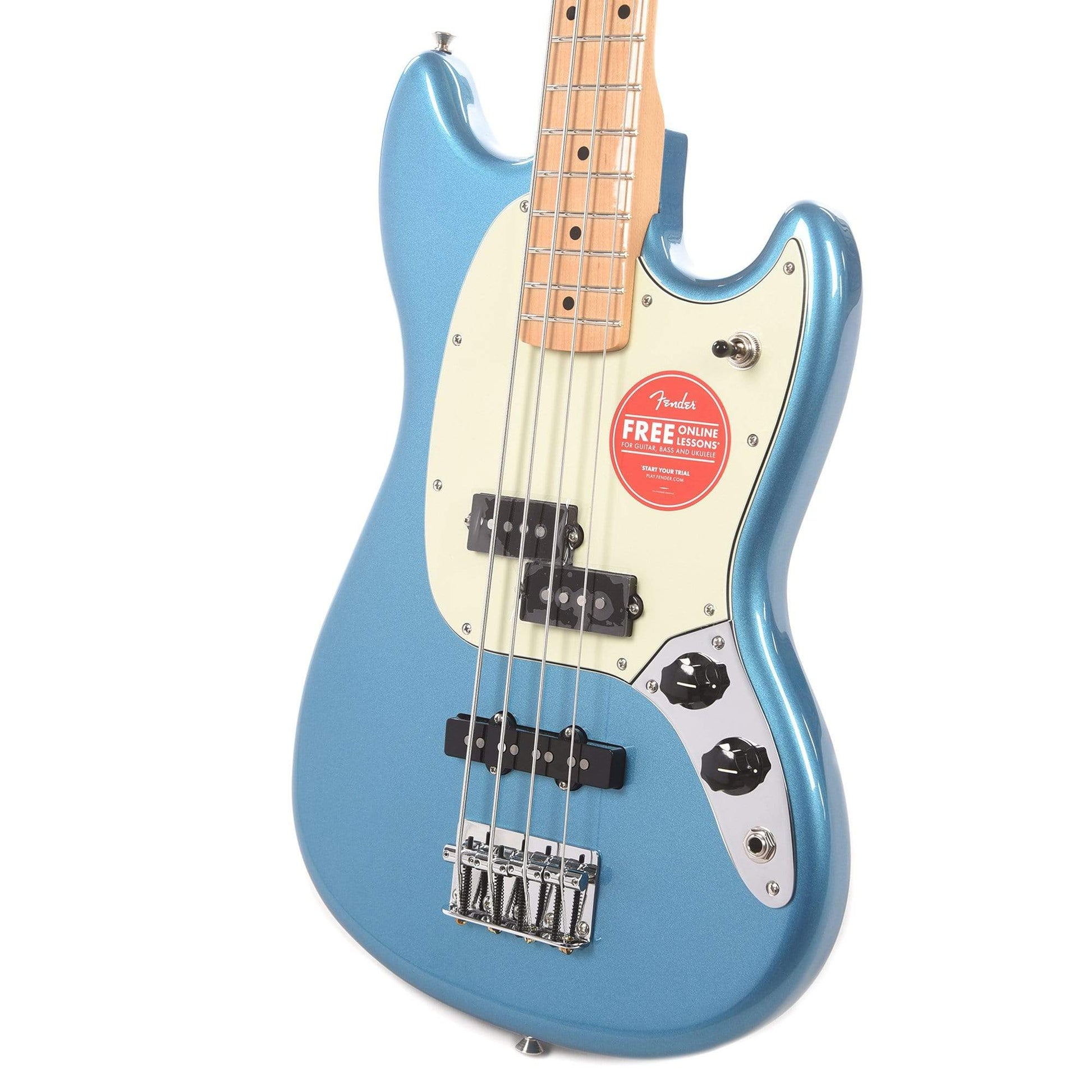 Fender Player Mustang Bass PJ Lake Placid Blue w/3-Ply Mint Pickguard Bass Guitars / Short Scale