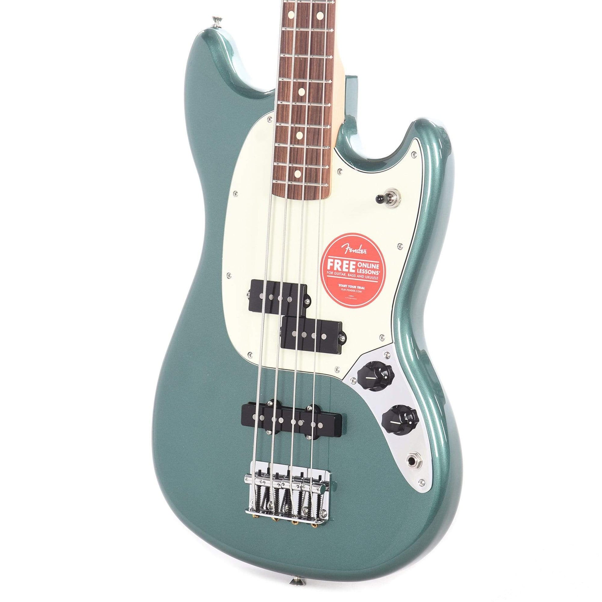 Fender Player Mustang Bass PJ Sherwood Green w/3-Ply Mint Pickguard Bass Guitars / Short Scale