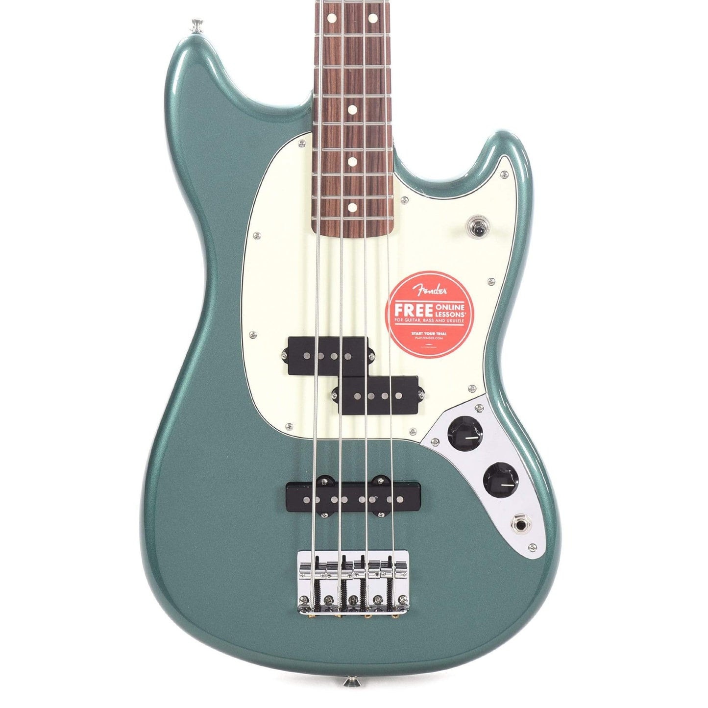 Fender Player Mustang Bass PJ Sherwood Green w/3-Ply Mint Pickguard Bass Guitars / Short Scale