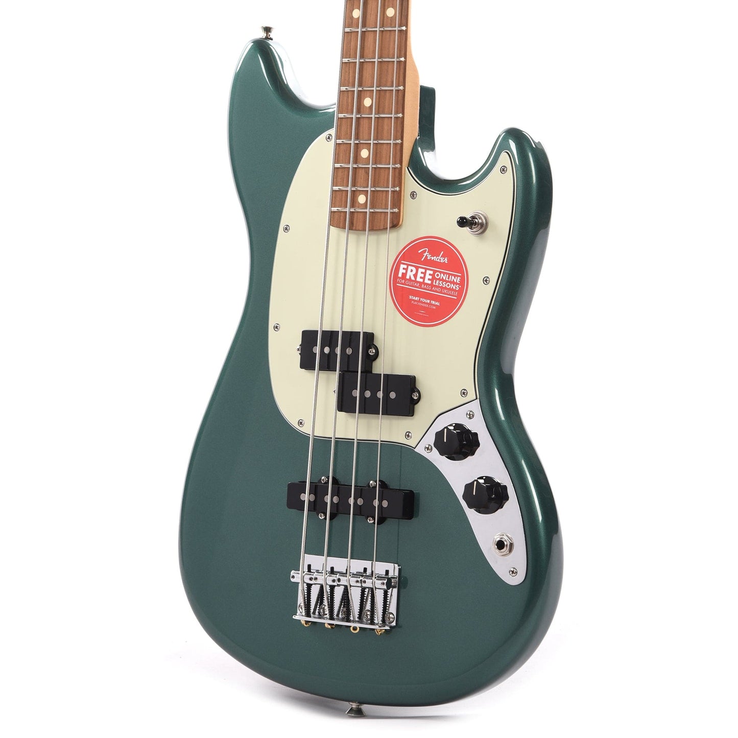 Fender Player Mustang Bass PJ Sherwood Green w/3-Ply Mint Pickguard Bass Guitars / Short Scale