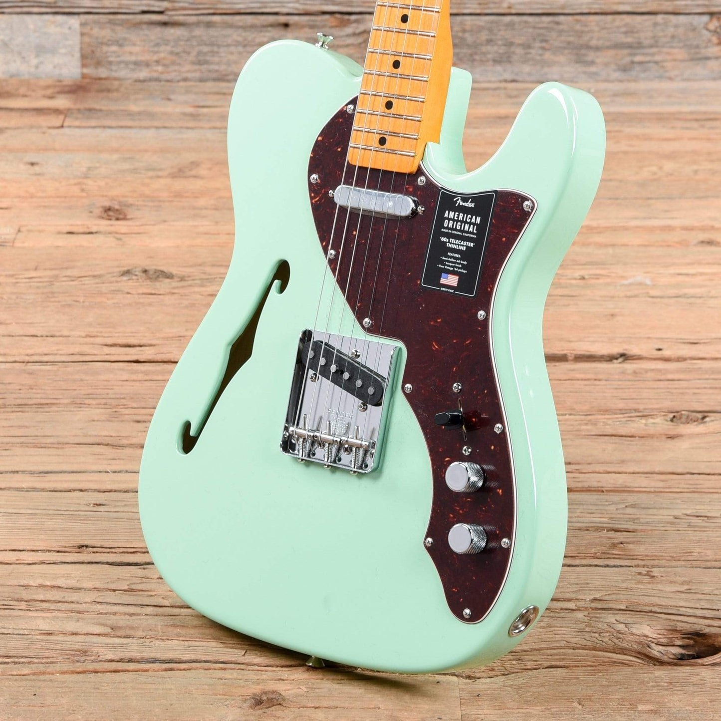 Fender American Original '60s Telecaster Thinline Sea Foam Green Electric Guitars / Semi-Hollow