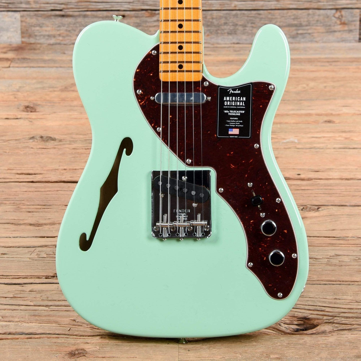 Fender American Original '60s Telecaster Thinline Sea Foam Green Electric Guitars / Semi-Hollow