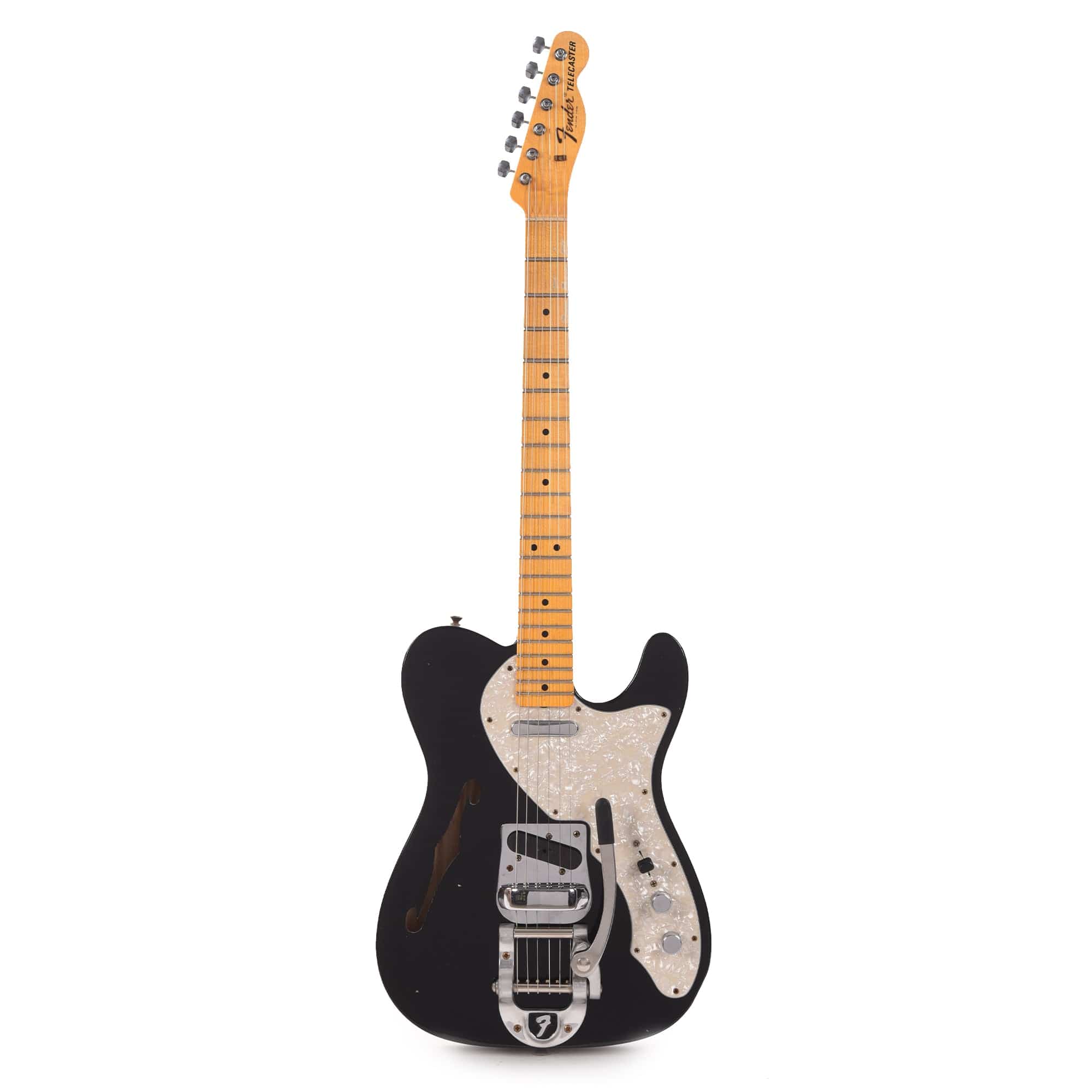 Fender Custom Shop 1968 Telecaster Thinline Journeyman Relic Aged Black Electric Guitars / Semi-Hollow