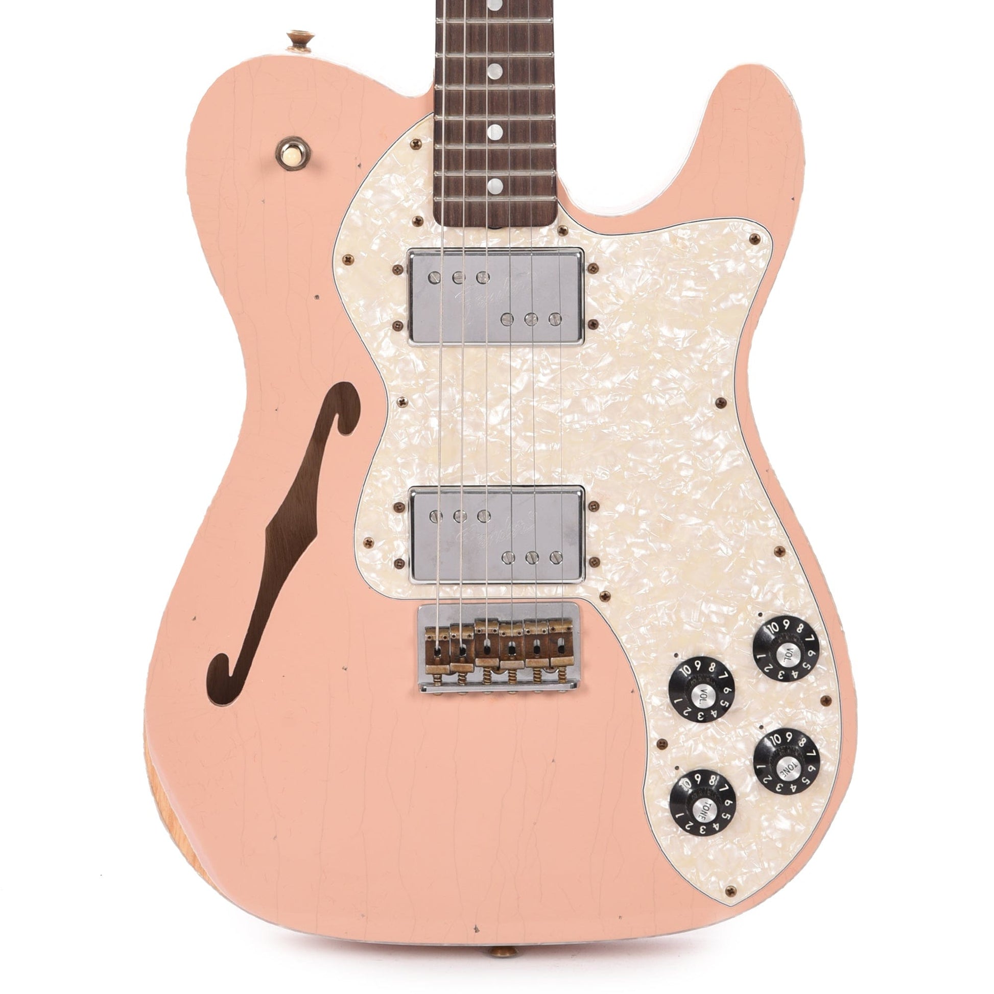 Fender Custom Shop 1972 Thinline Deluxe Relic Ash Dirty Shell Pink w/Novak Widerange Humbuckers Electric Guitars / Semi-Hollow