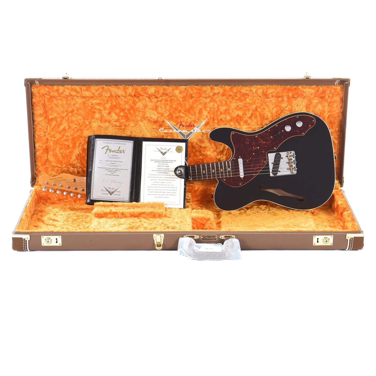 Fender Custom Shop Limited Edition '60s Telecaster Thinline Custom Journeyman Aged Black Electric Guitars / Semi-Hollow