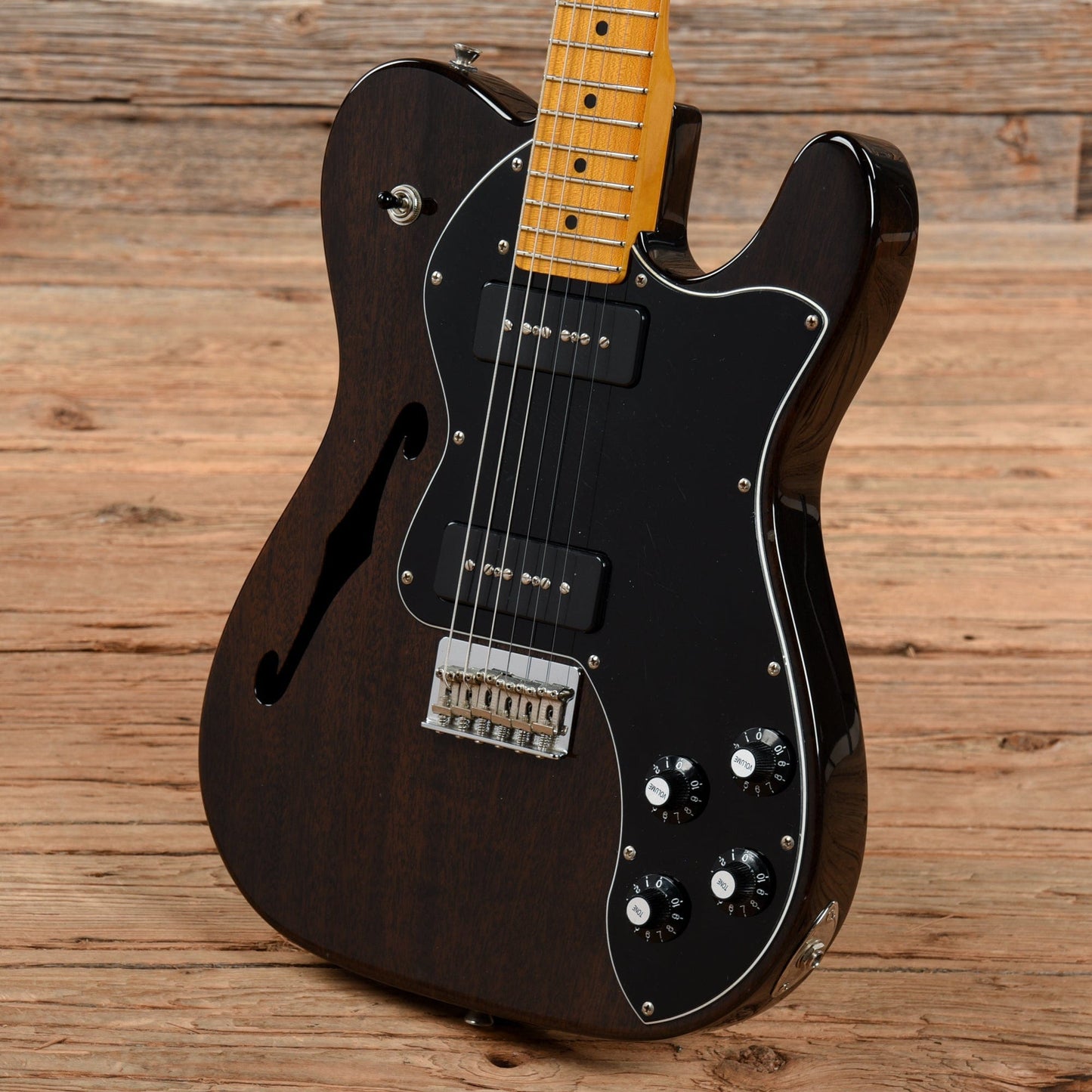 Fender Modern Player Telecaster Thinline Transparent Black 2015 Electric Guitars / Semi-Hollow