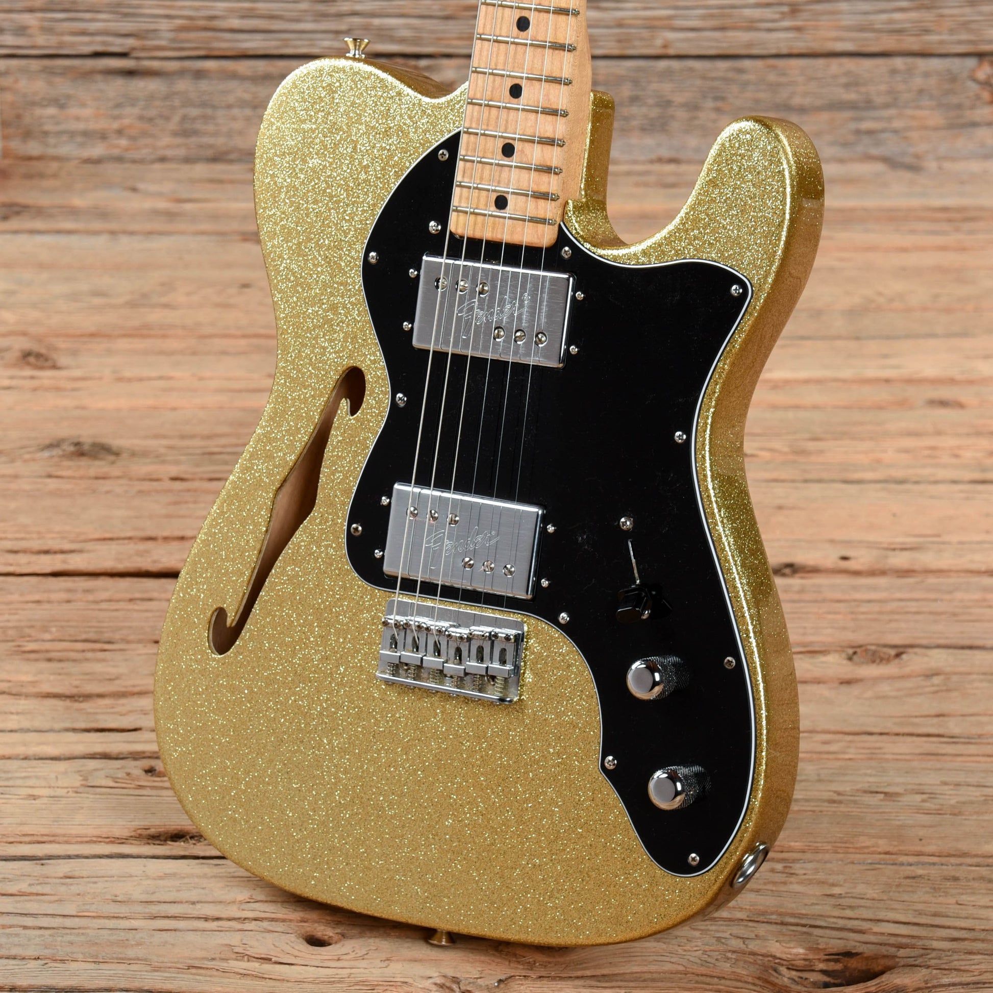 Fender Telecaster Thinline Gold Sparkle Refin 1972 Electric Guitars / Semi-Hollow