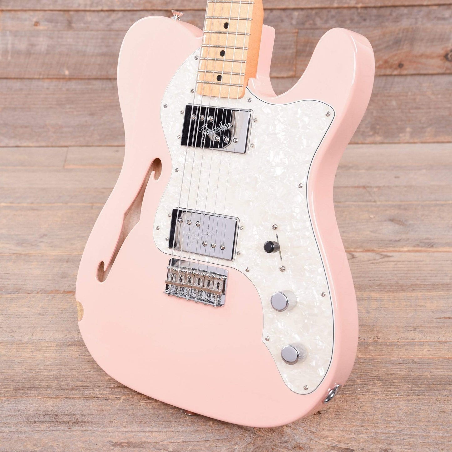 Fender Vintera '70s Telecaster Thinline Shell Pink w/4-Ply Aged Pearl Pickguard Electric Guitars / Semi-Hollow