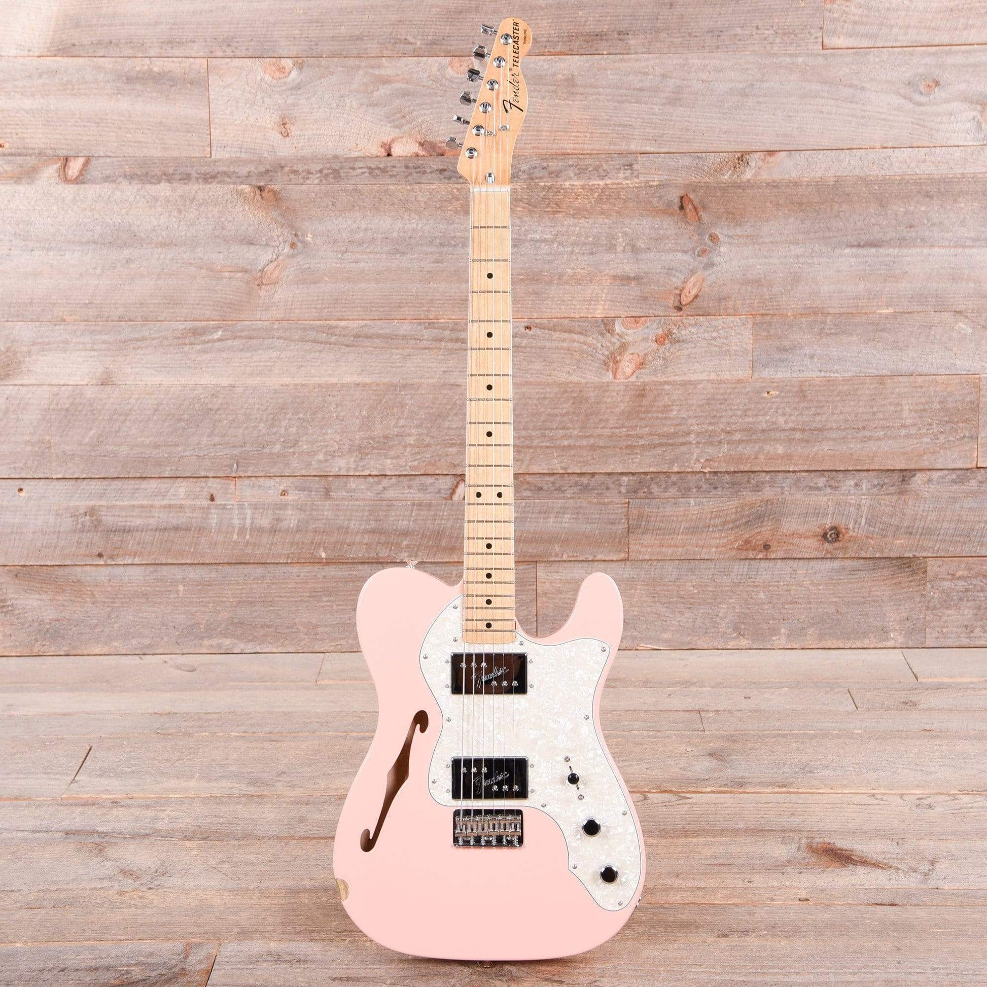 Fender Vintera '70s Telecaster Thinline Shell Pink w/4-Ply Aged Pearl Pickguard Electric Guitars / Semi-Hollow