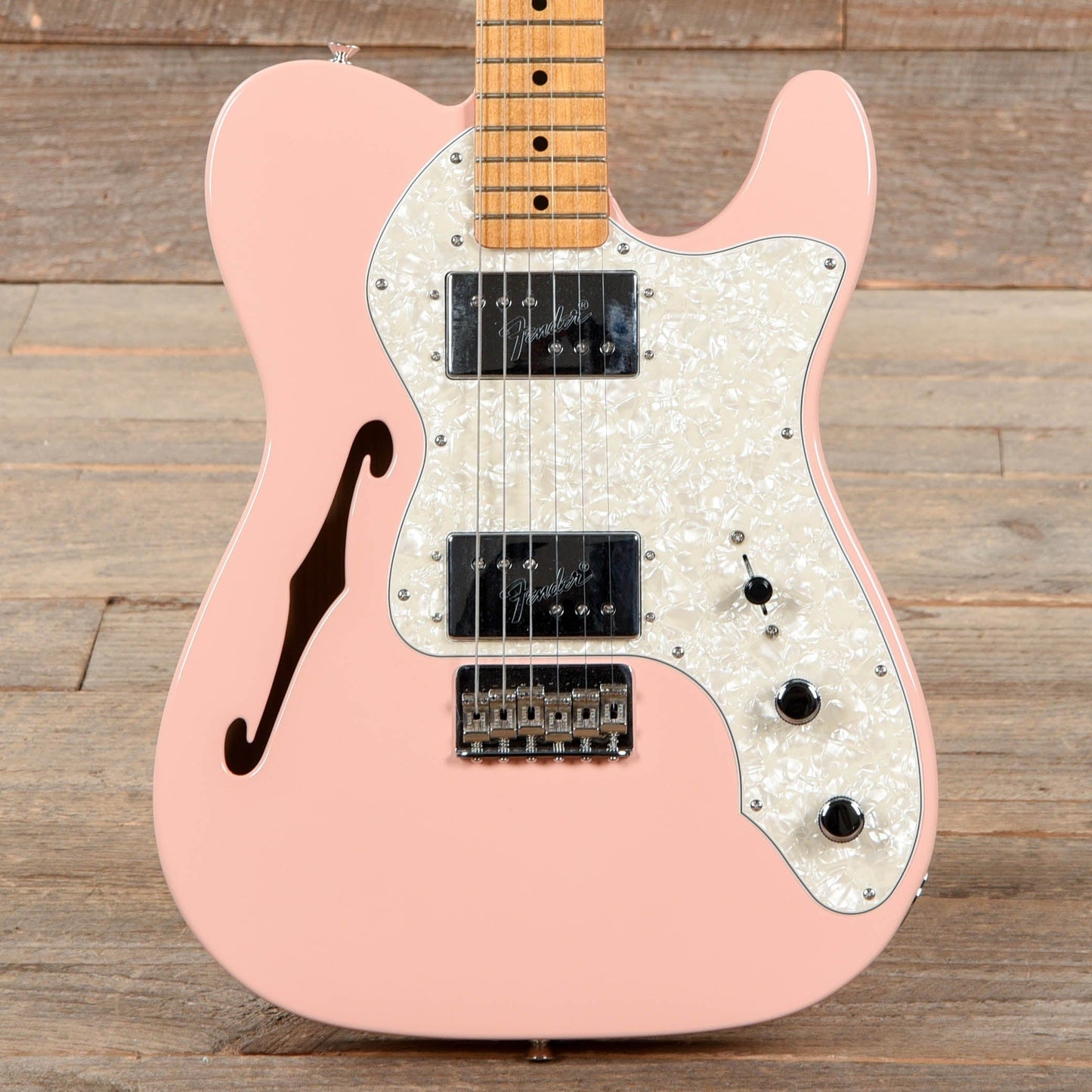 Fender Vintera '70s Telecaster Thinline Shell Pink w/4-Ply Aged Pearl Pickguard Electric Guitars / Semi-Hollow