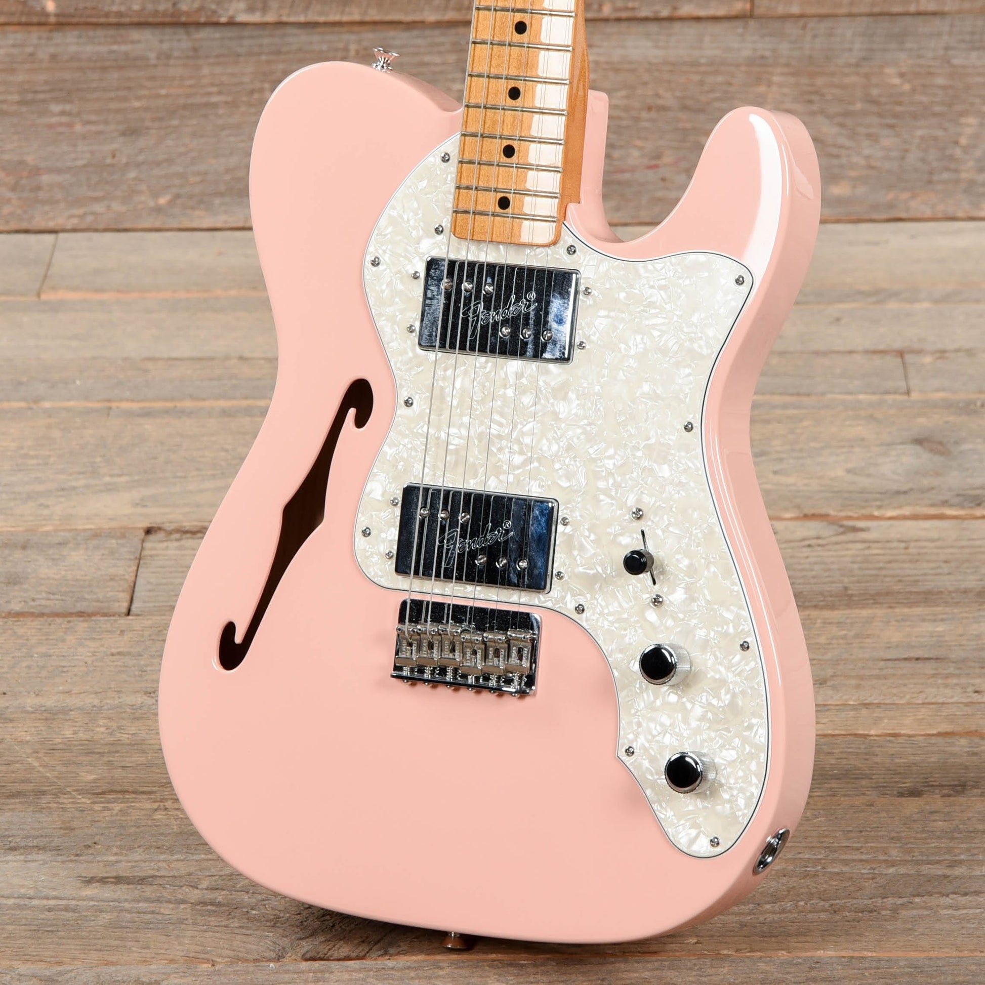 Fender Vintera '70s Telecaster Thinline Shell Pink w/4-Ply Aged Pearl Pickguard Electric Guitars / Semi-Hollow