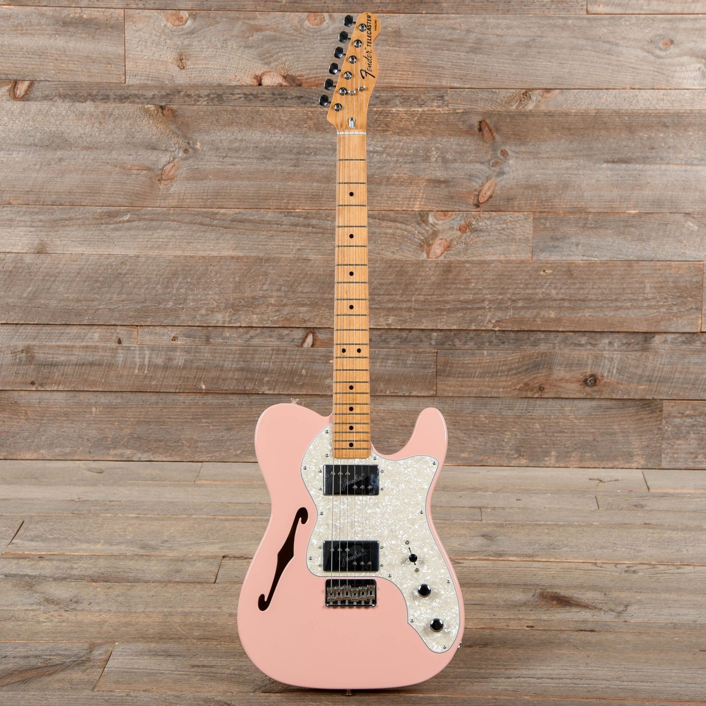 Fender Vintera '70s Telecaster Thinline Shell Pink w/4-Ply Aged Pearl Pickguard Electric Guitars / Semi-Hollow