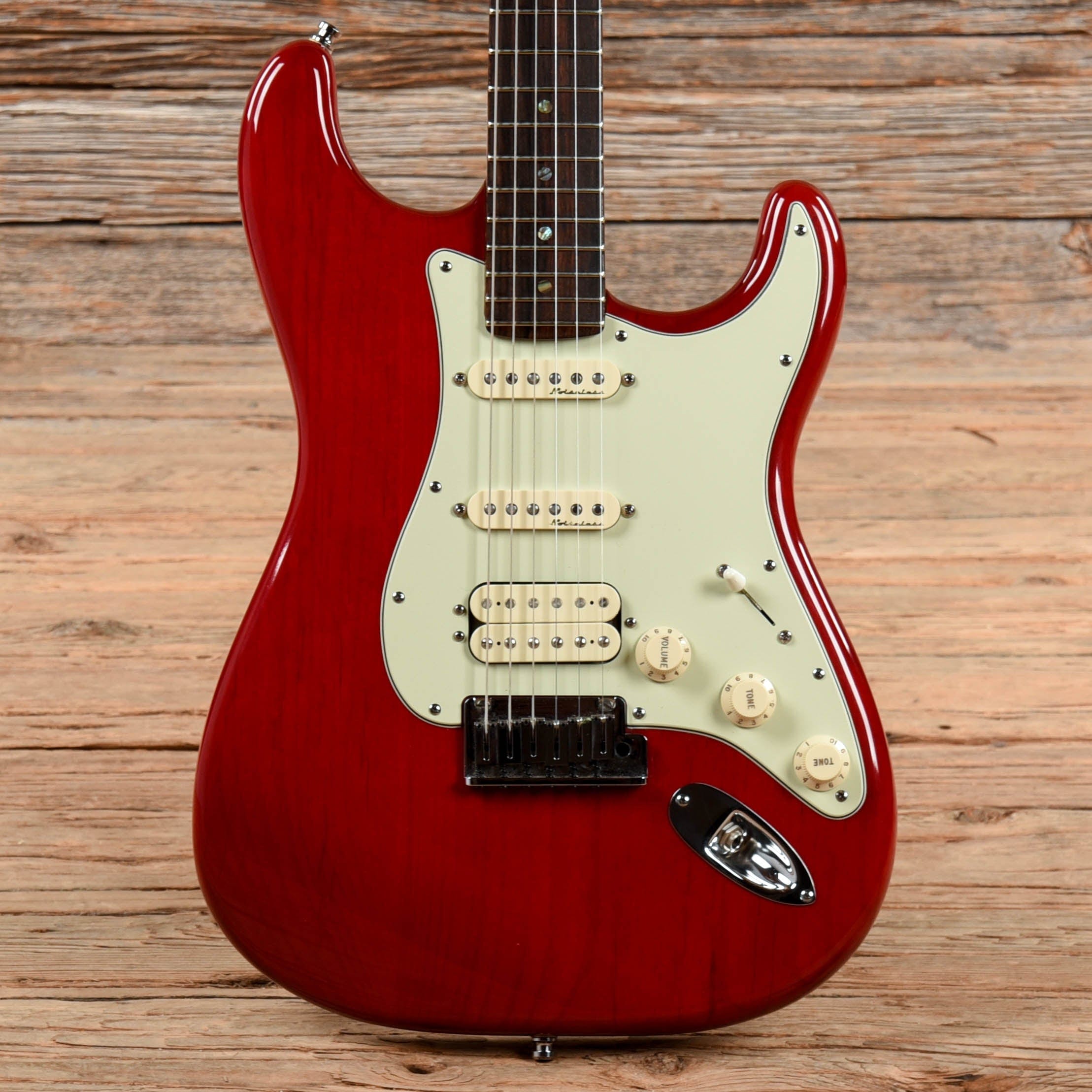 Fender American Deluxe Fat Stratocaster Crimson Red Transparent 2001 –  Chicago Music Exchange