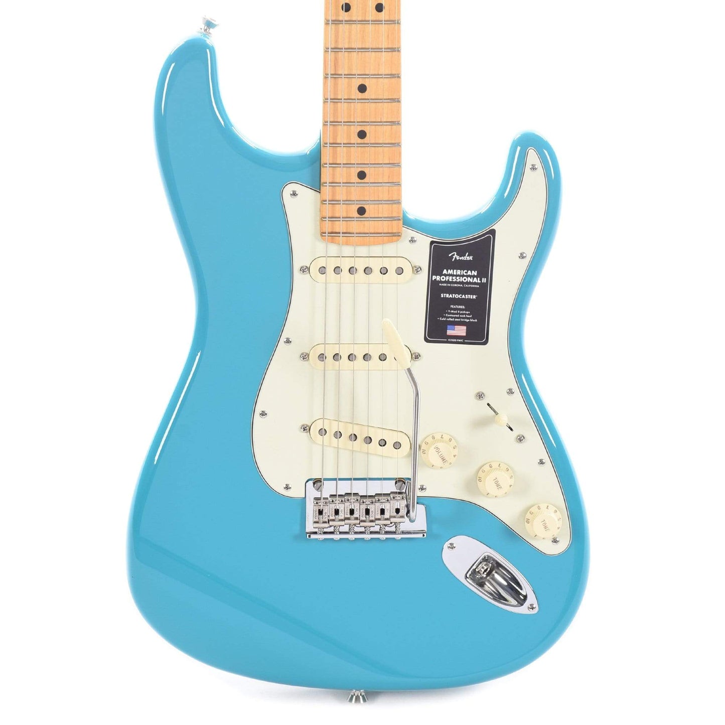 Fender American Professional II Stratocaster Miami Blue Electric Guitars / Solid Body