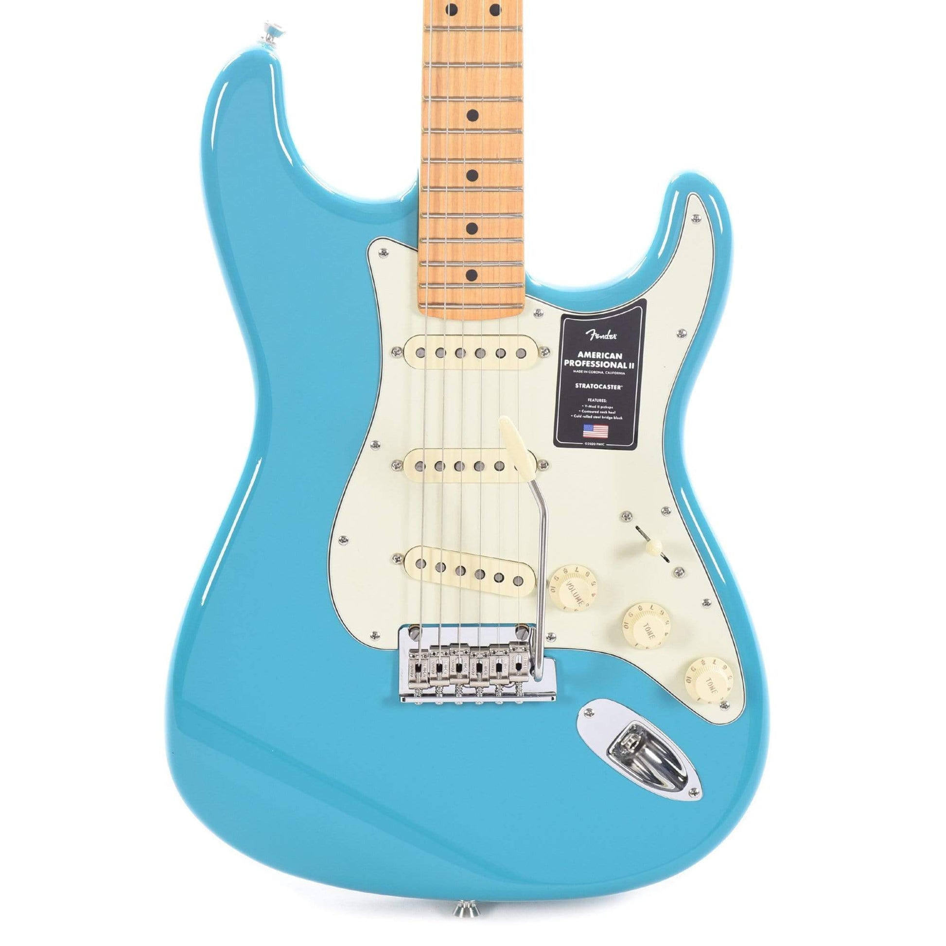 Fender American Professional II Stratocaster Miami Blue Electric Guitars / Solid Body