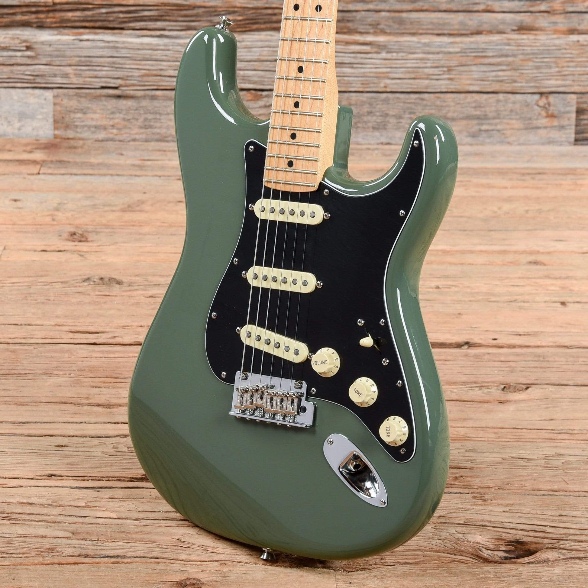 Fender American Professional Stratocaster Antique Olive 2017 Electric Guitars / Solid Body