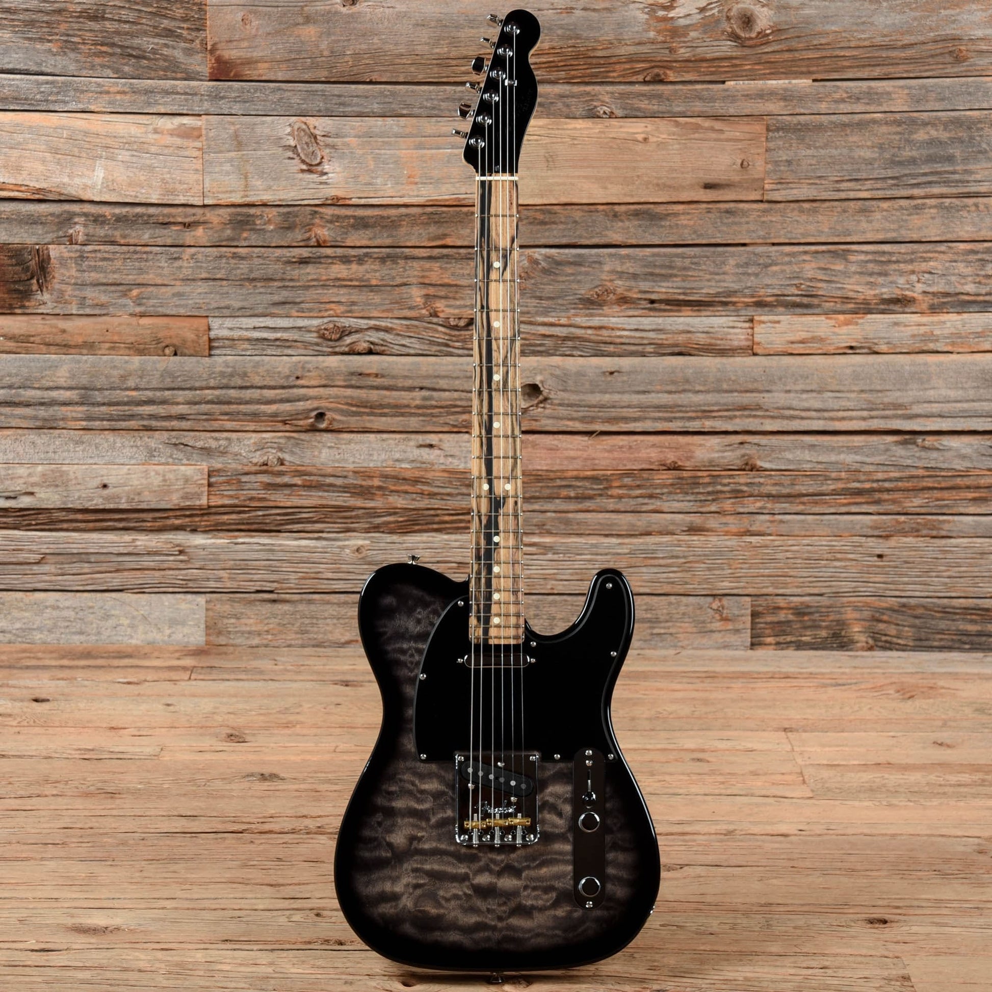 Fender American QMT Telecaster with Pale Moon Ebony Fretboard Transparent Black 2019 Electric Guitars / Solid Body