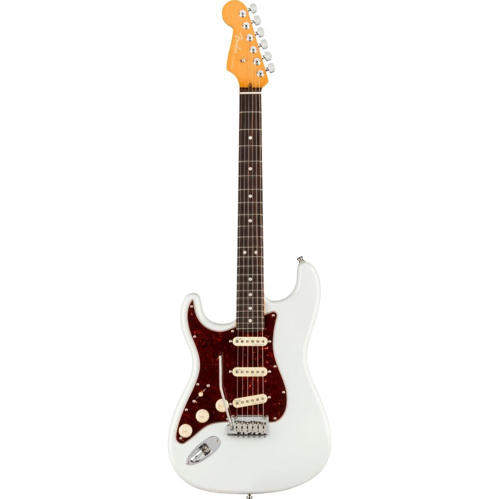 Fender American Ultra Stratocaster Arctic Pearl LEFTY Electric Guitars / Solid Body