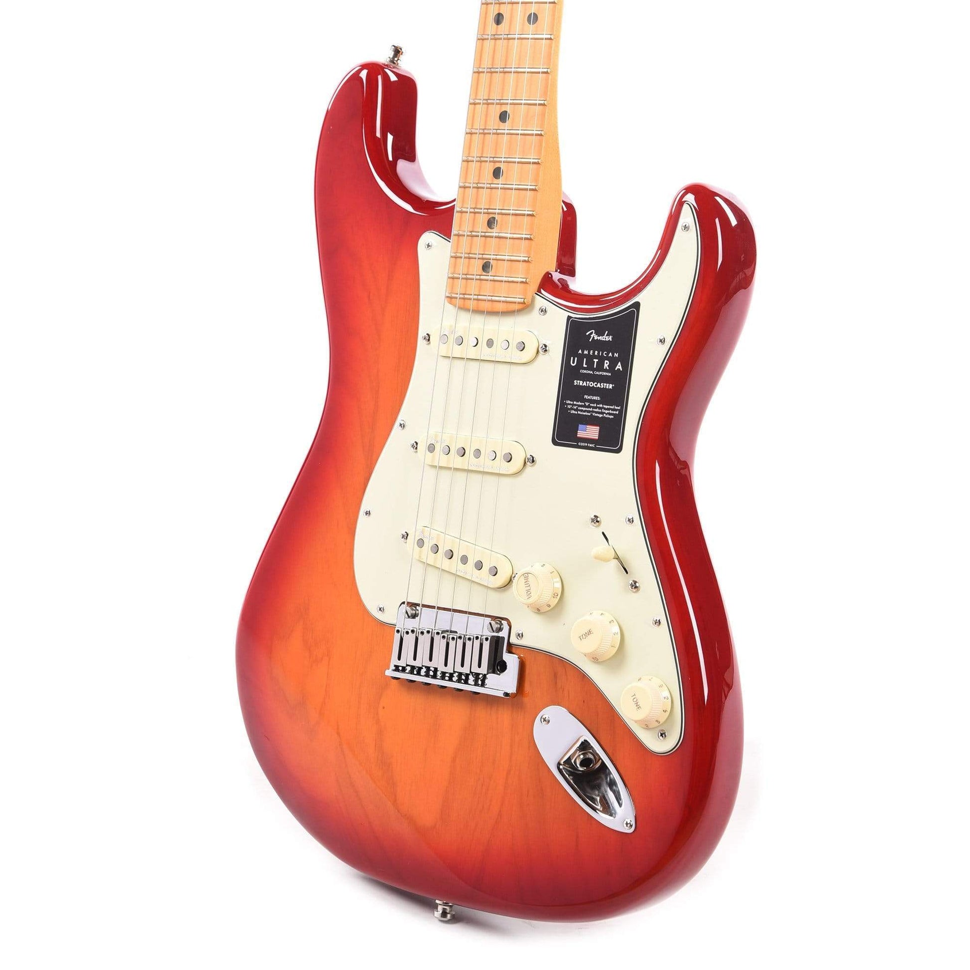 Fender American Ultra Stratocaster Plasma Red Burst Electric Guitars / Solid Body