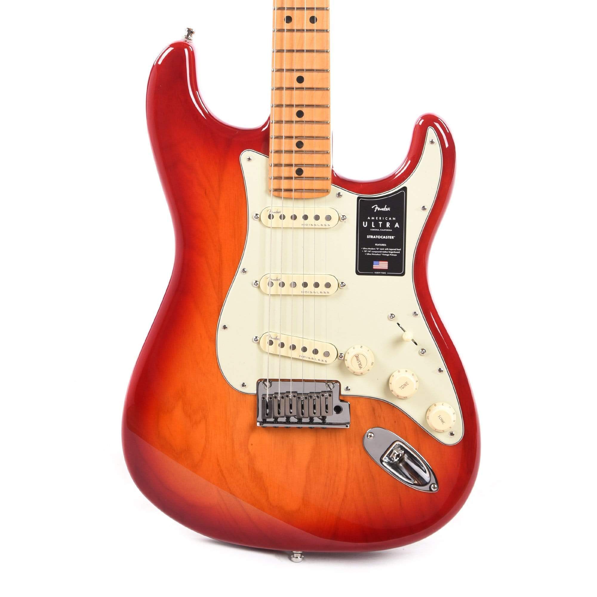 Fender American Ultra Stratocaster Plasma Red Burst Electric Guitars / Solid Body