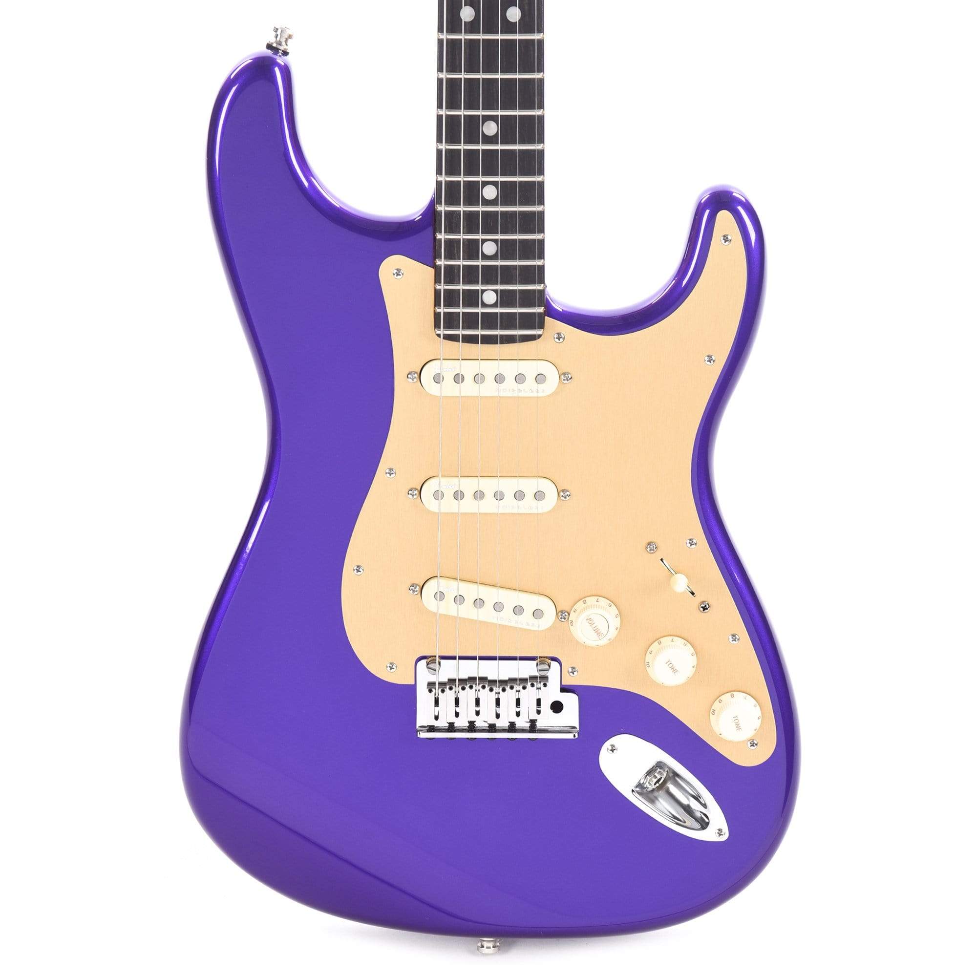 Fender American Ultra Stratocaster Plum Metallic w/Ebony Fingerboard & Anodized Gold Pickguard Electric Guitars / Solid Body