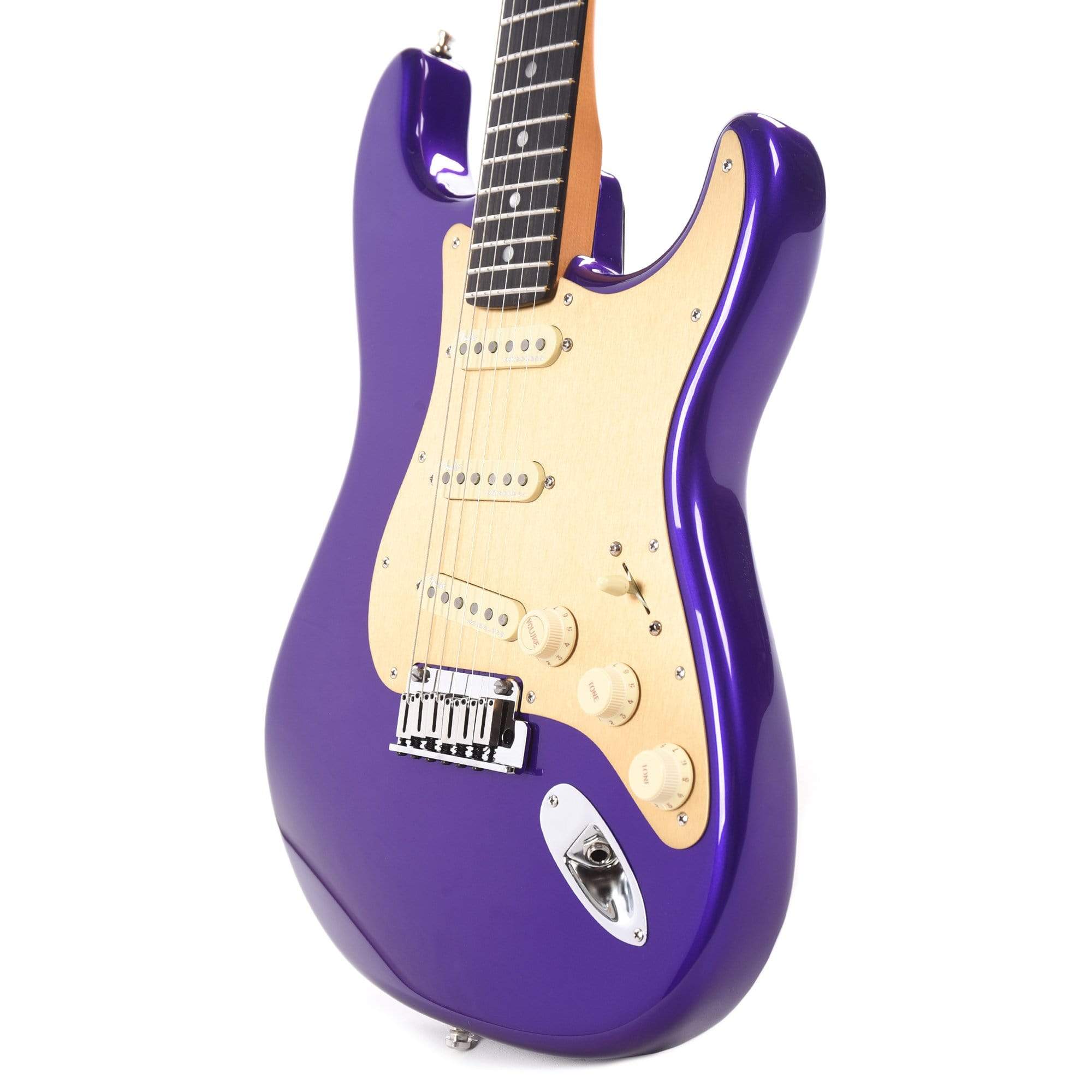 Fender American Ultra Stratocaster Plum Metallic w/Ebony Fingerboard & Anodized Gold Pickguard Electric Guitars / Solid Body