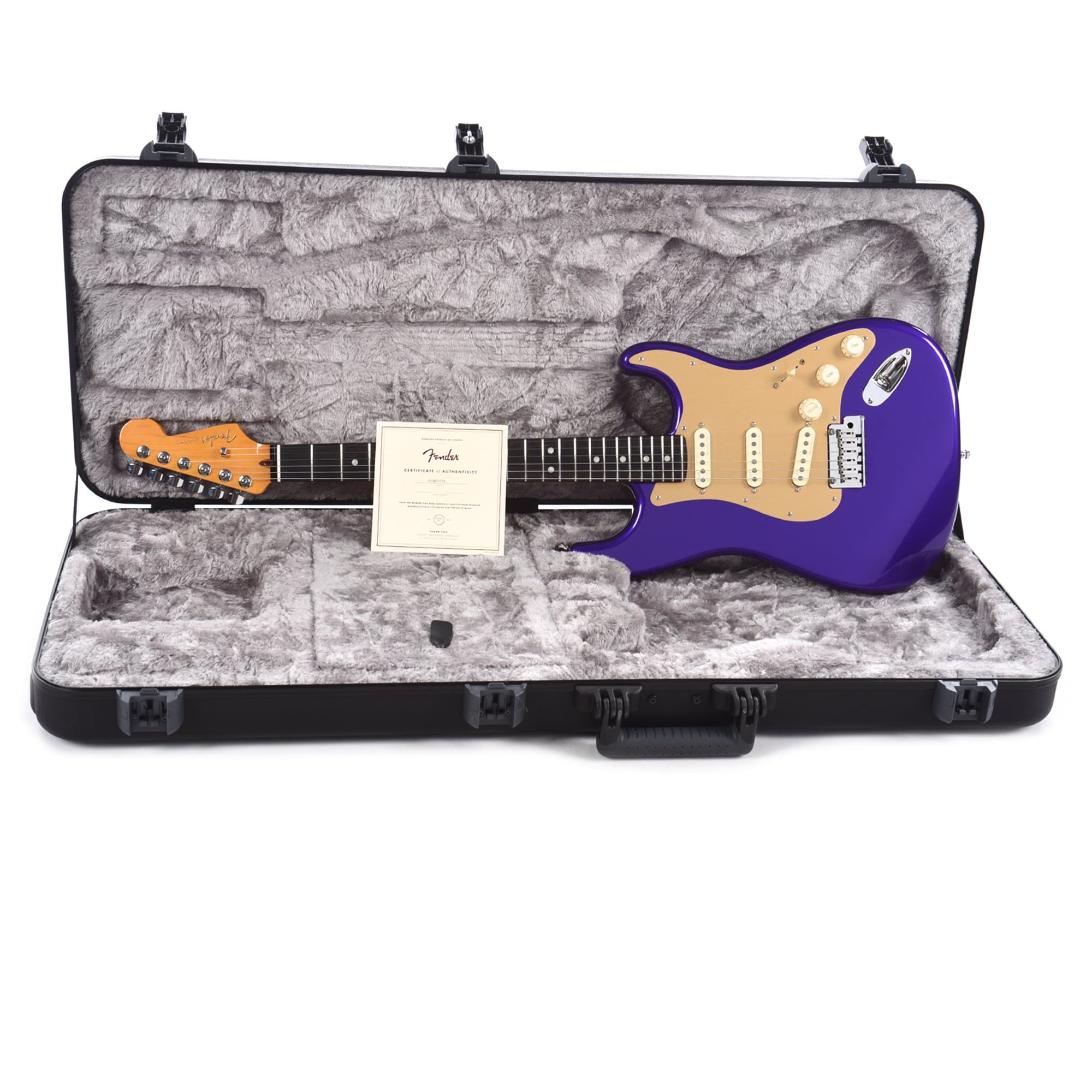 Fender American Ultra Stratocaster Plum Metallic w/Ebony Fingerboard & Anodized Gold Pickguard Electric Guitars / Solid Body