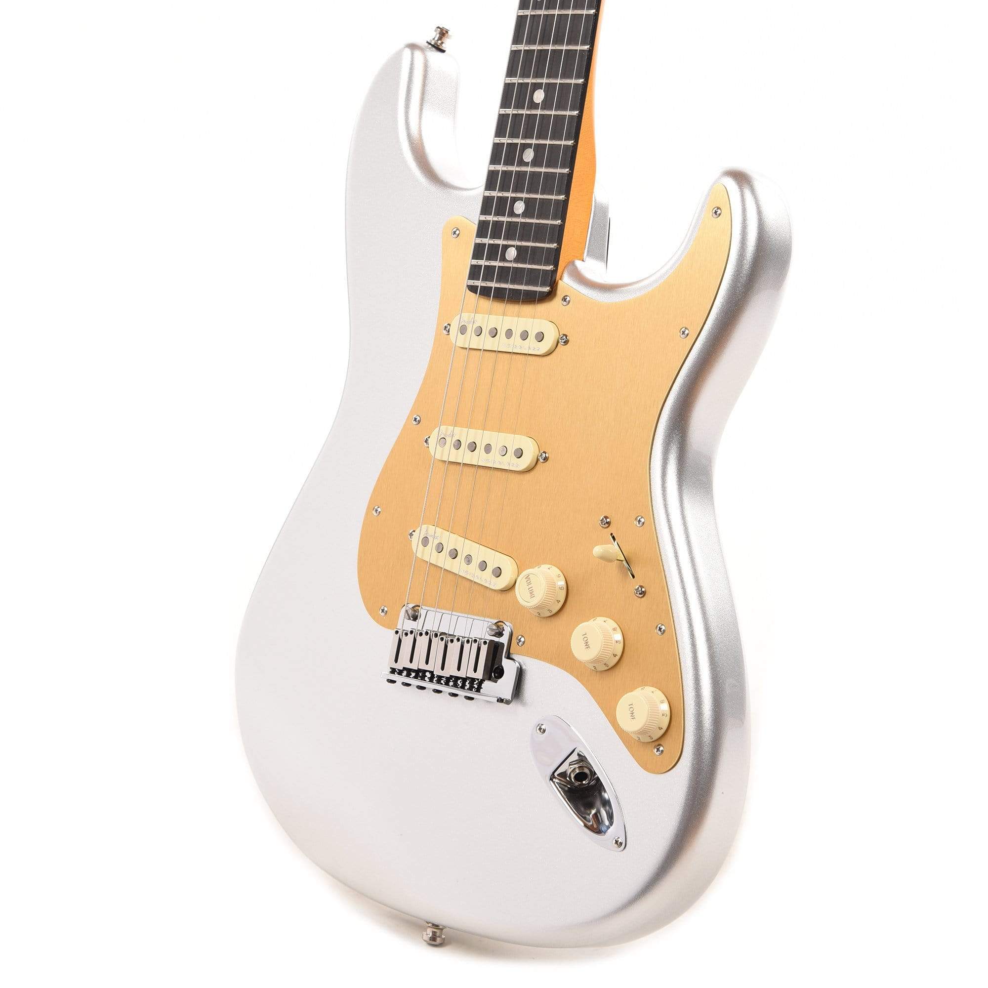 Fender American Ultra Stratocaster Quicksilver w/Ebony Fingerboard & Anodized Gold Pickguard Electric Guitars / Solid Body