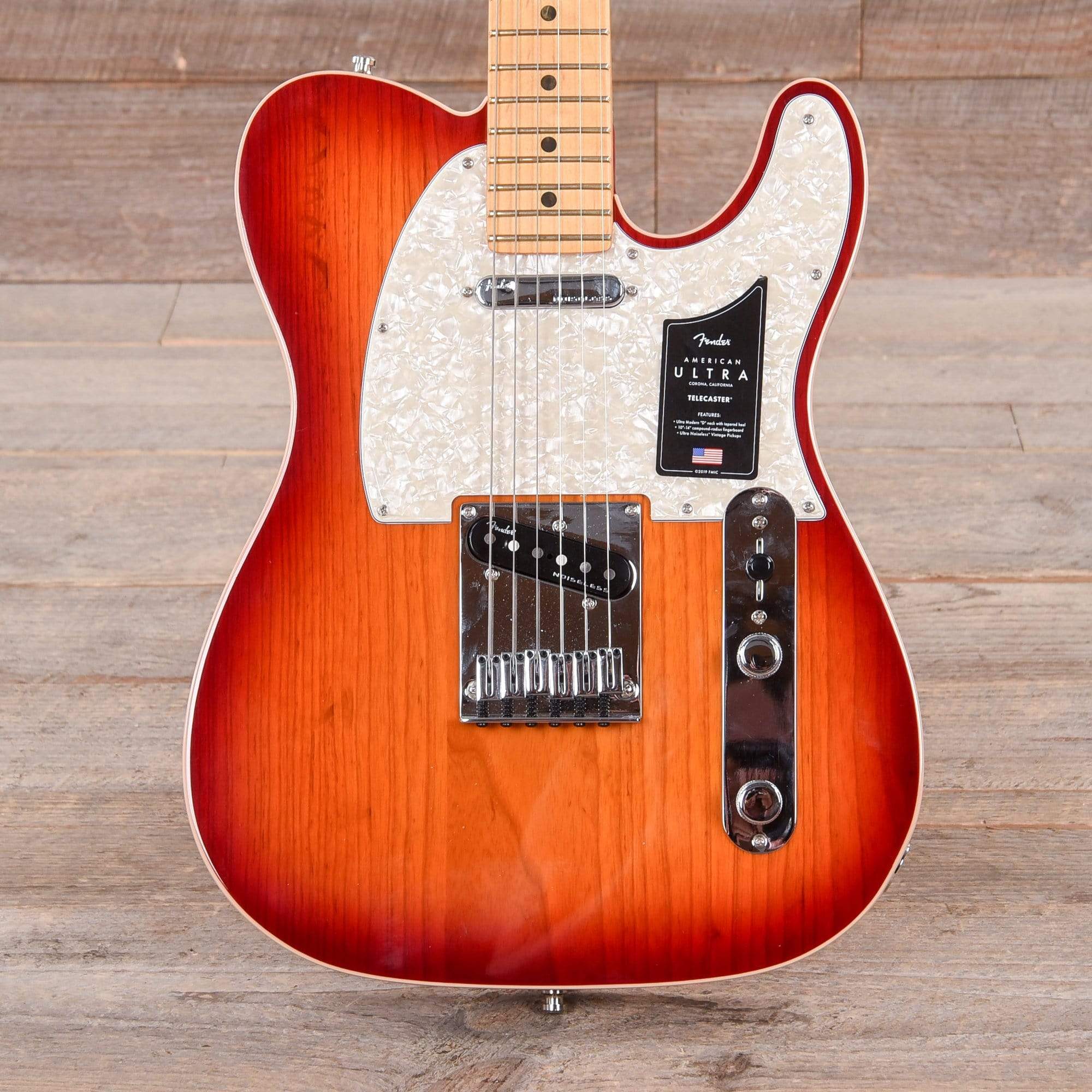 Fender American Ultra Telecaster Plasma Red Burst Electric Guitars / Solid Body