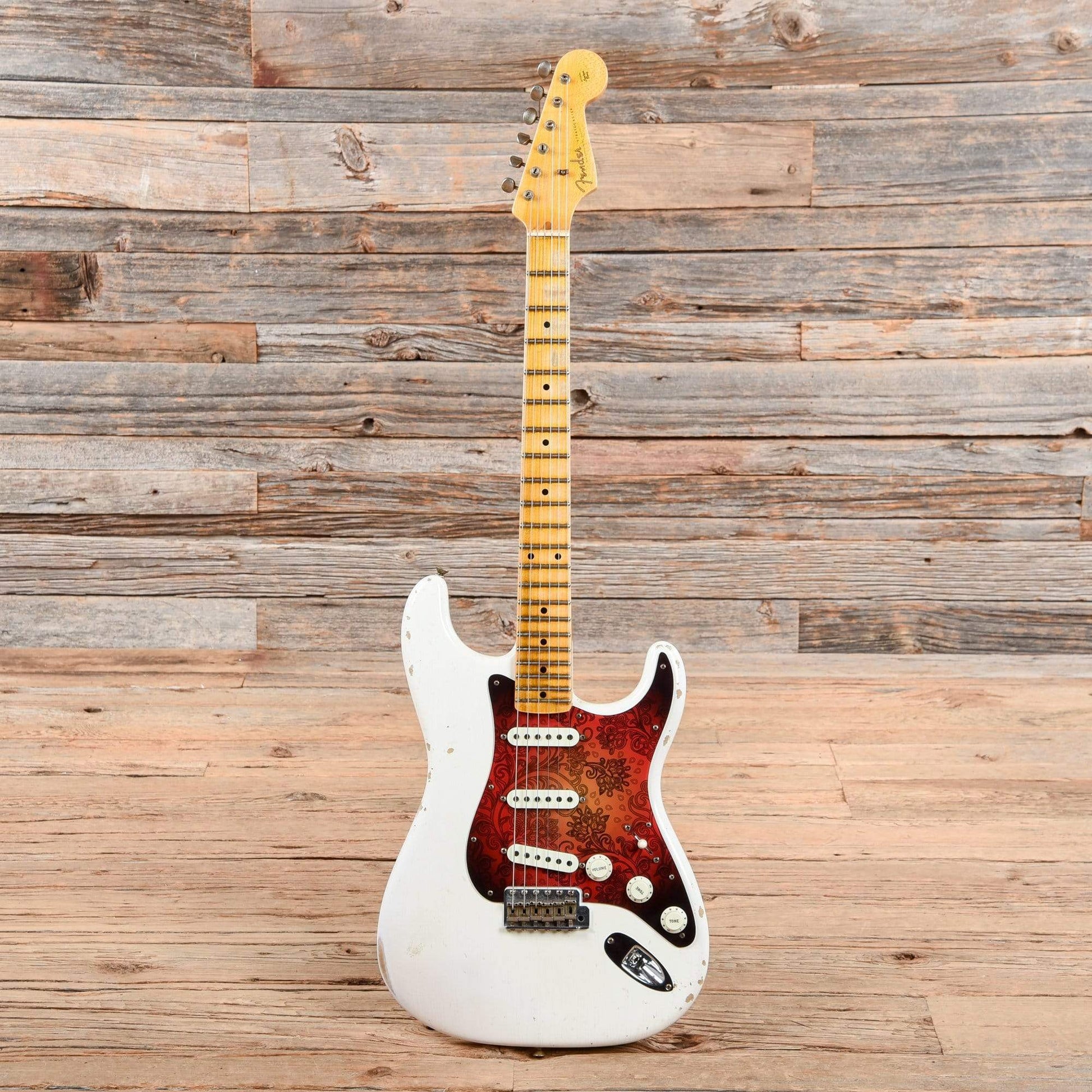 Fender CS Ancho Poblano Stratocaster Journeyman Relic White Blonde 2016 Electric Guitars / Solid Body