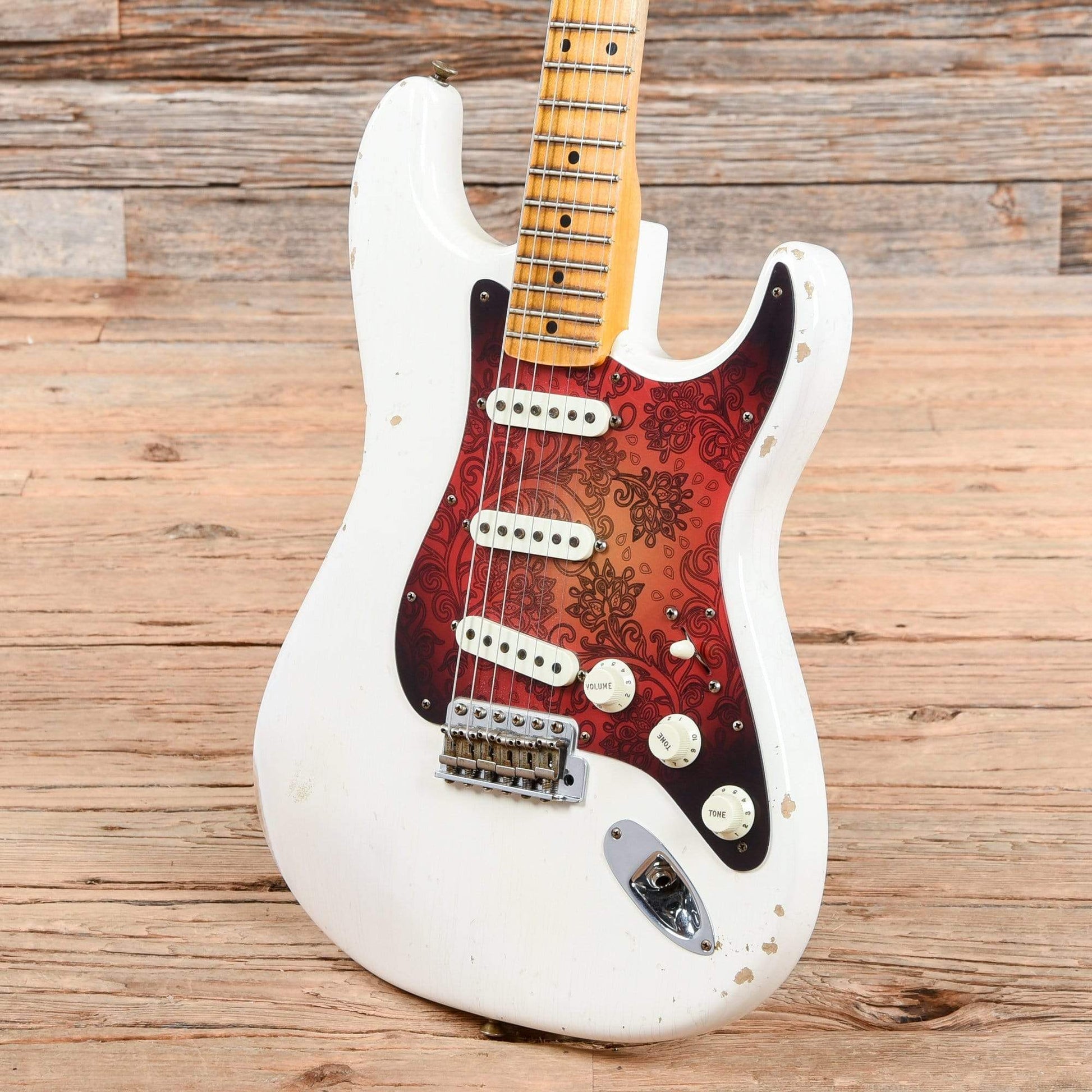 Fender CS Ancho Poblano Stratocaster Journeyman Relic White Blonde 2016 Electric Guitars / Solid Body