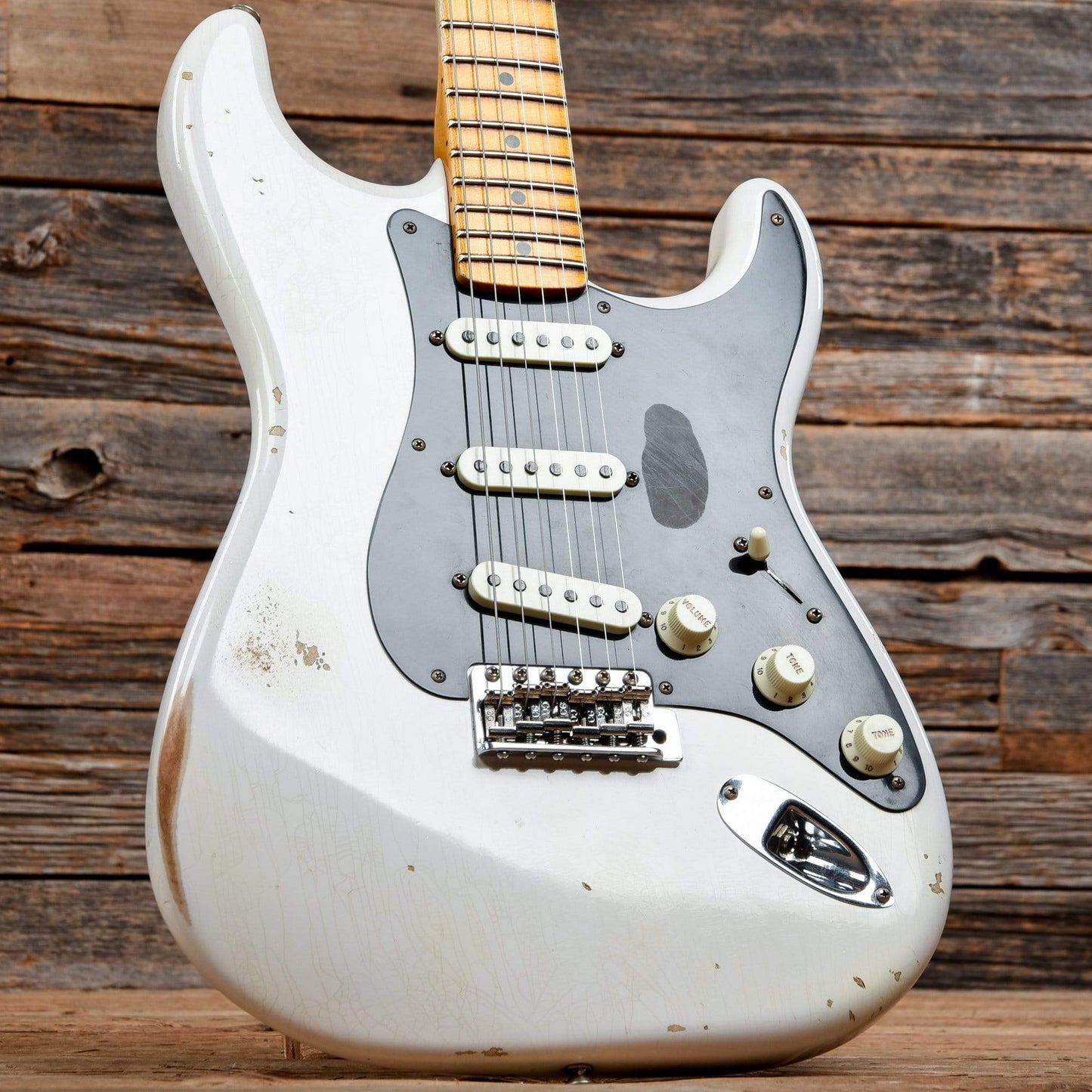 Fender CS Ancho Poblano Stratocaster Journeyman Relic White Blonde 2018 Electric Guitars / Solid Body