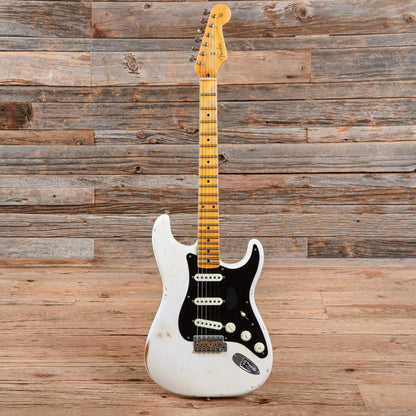 Fender CS Ancho Poblano Stratocaster Journeyman Relic White Blonde 2018 Electric Guitars / Solid Body