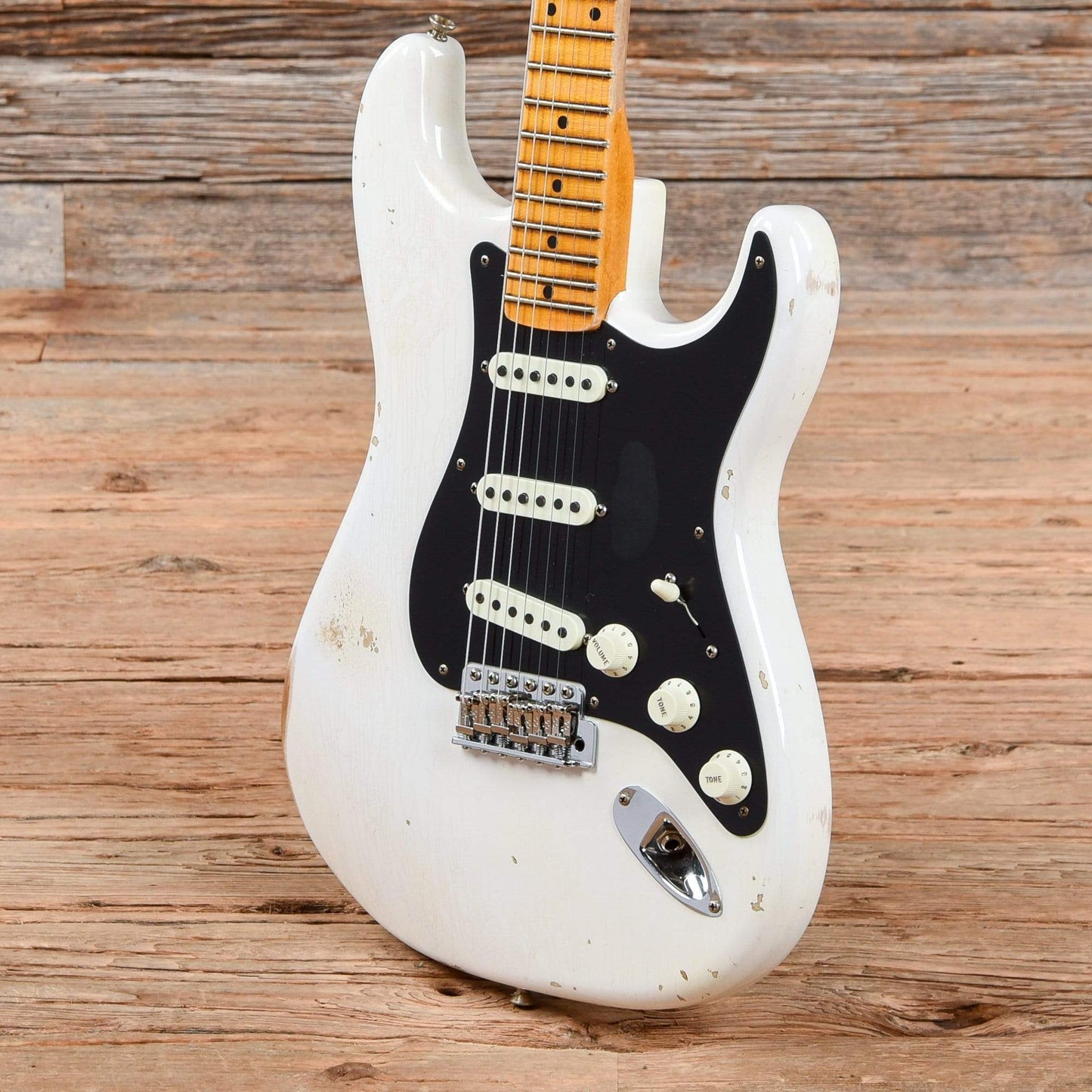 Fender CS Ancho Poblano Stratocaster Journeyman Relic White Blonde 2018 Electric Guitars / Solid Body