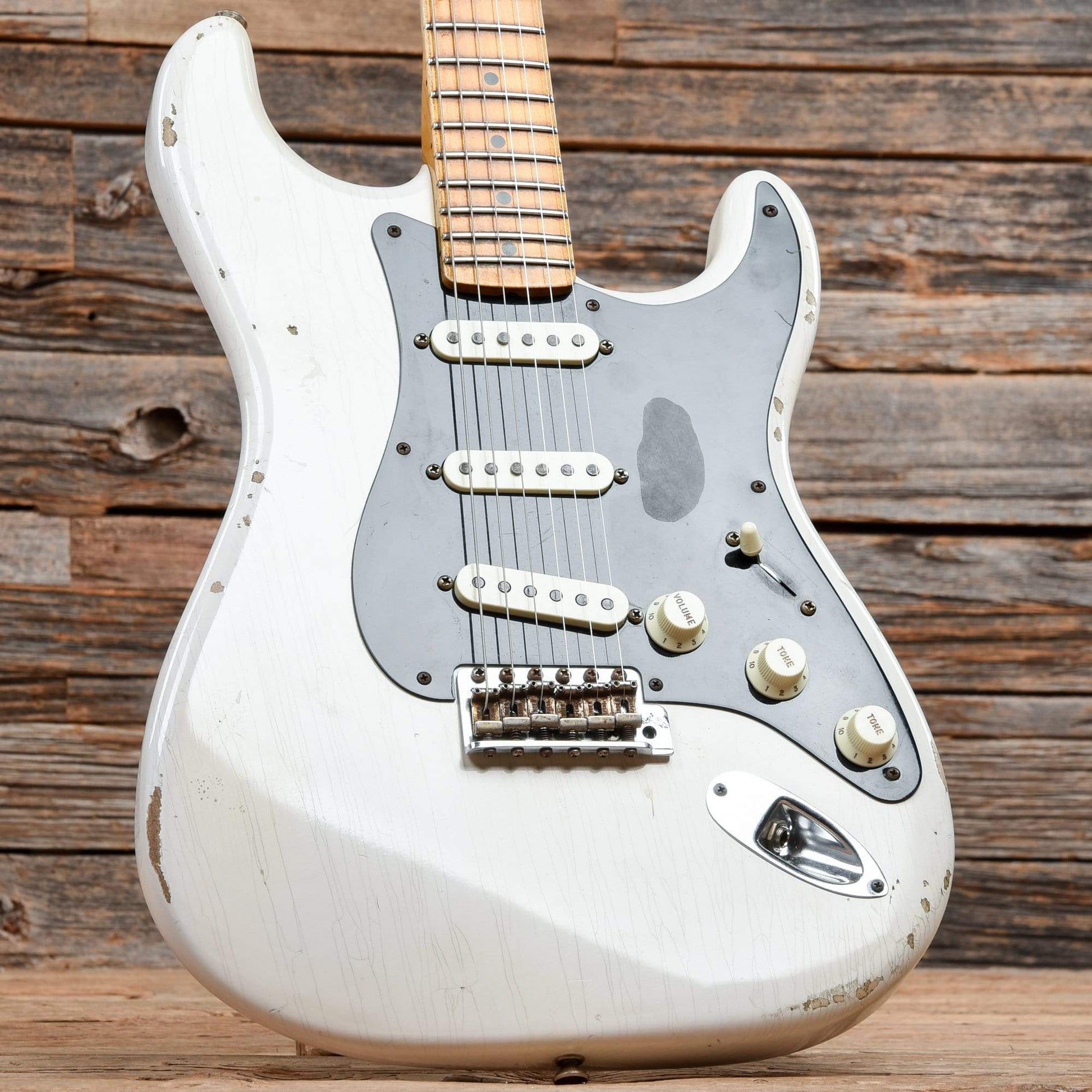 Fender CS Ancho Poblano Stratocaster Relic White 2015 Electric Guitars / Solid Body