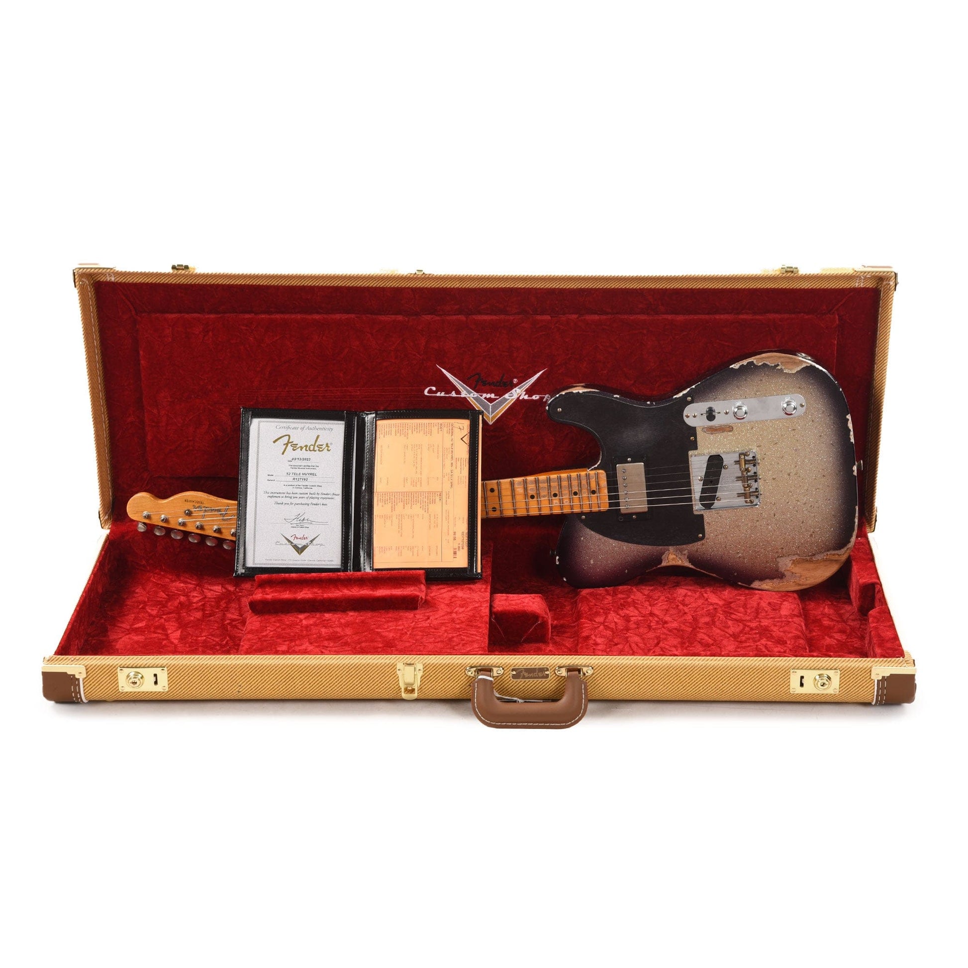 Fender Custom Shop 1952 Telecaster HS "Chicago Special" Heavy Relic Super Aged Silver Burst Sparkle Electric Guitars / Solid Body