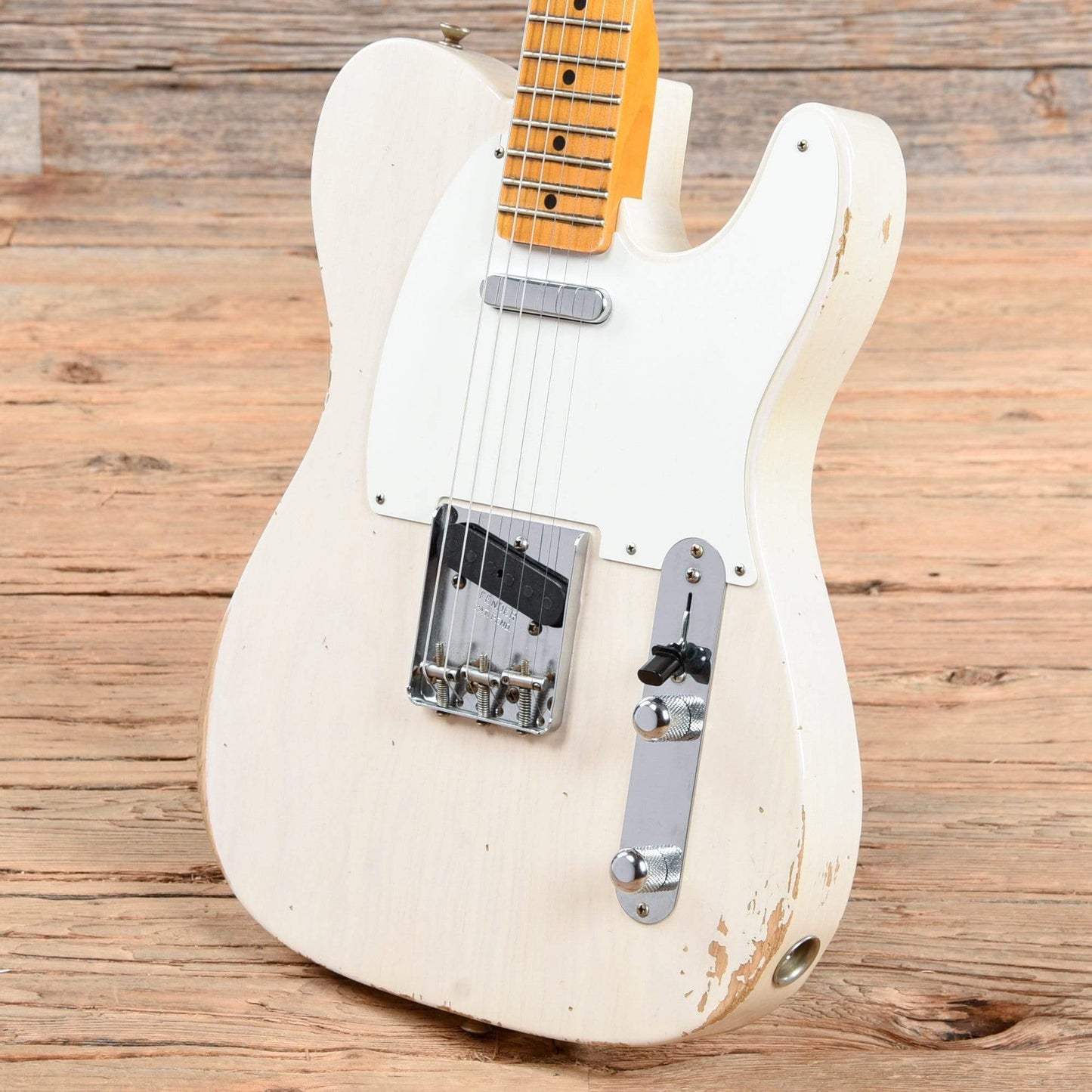 Fender Custom Shop 1954 Telecaster Relic Aged Olympic White Electric Guitars / Solid Body