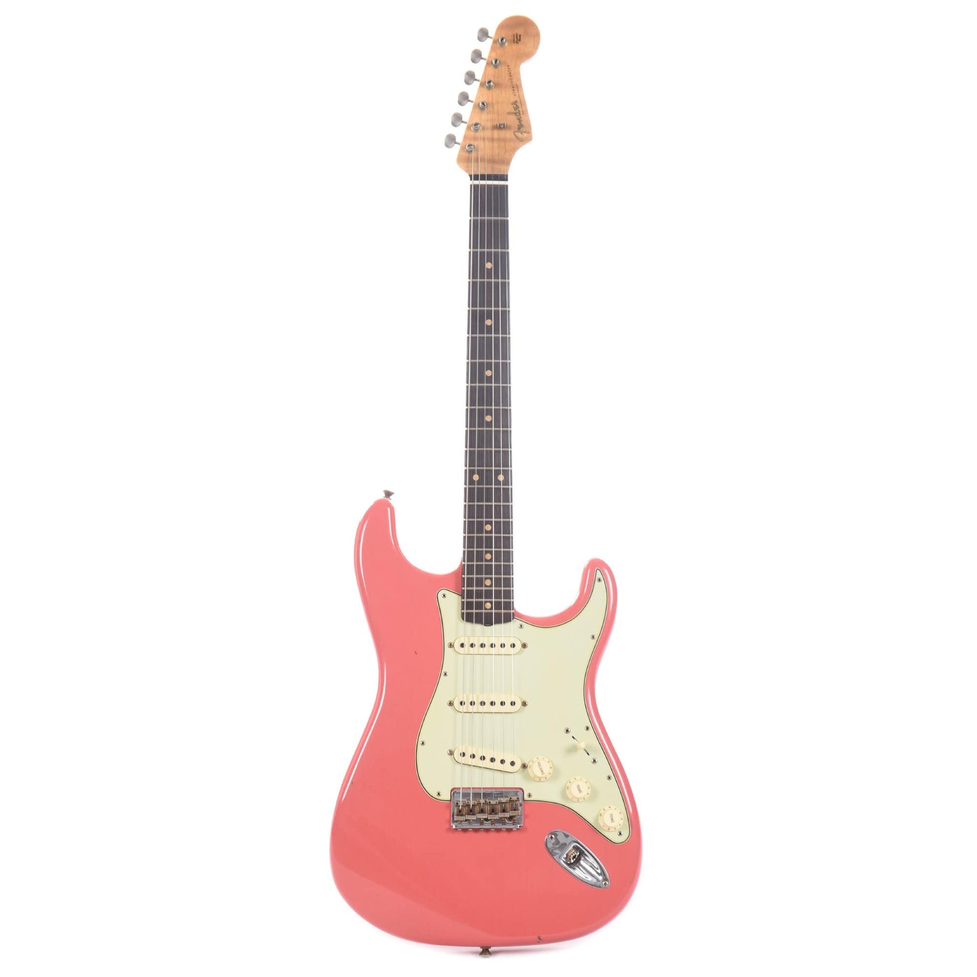 Fender Custom Shop 1961 Hardtail Stratocaster Journeyman Relic Faded Aged Fiesta Red Electric Guitars / Solid Body